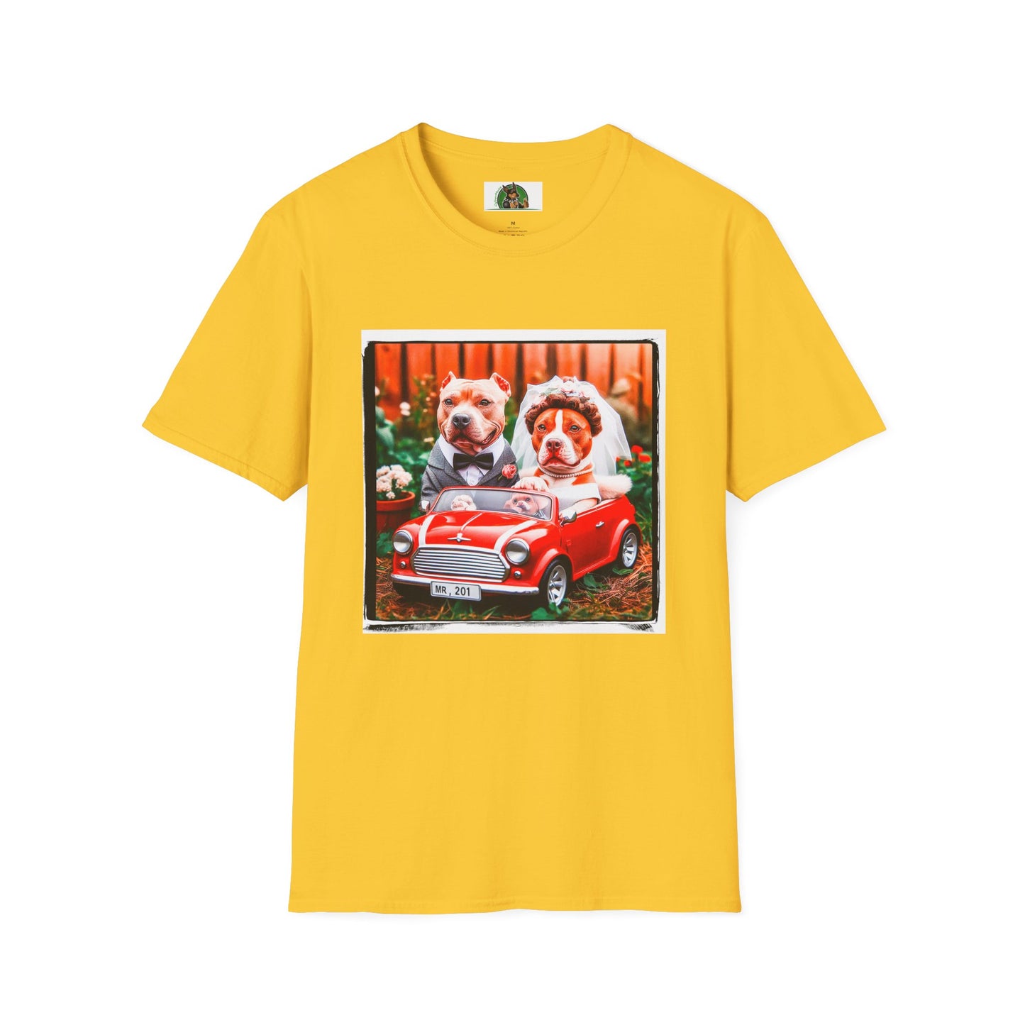 Wacky Pit Bull just married shirt T-Shirt Printify S Daisy