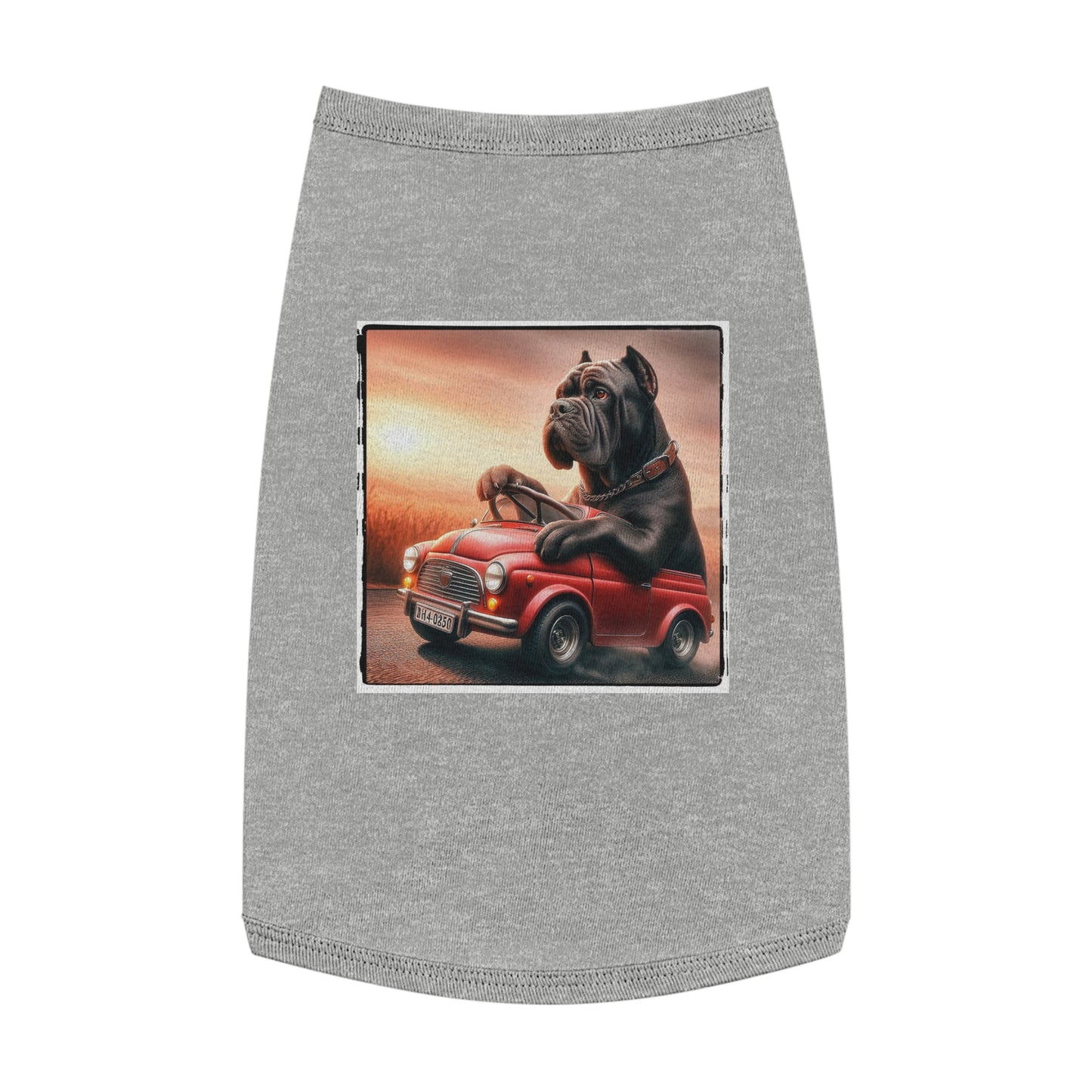 Wacky Pet Tank Top Cane Corso Dog In Small Car Pets Printify L Heather