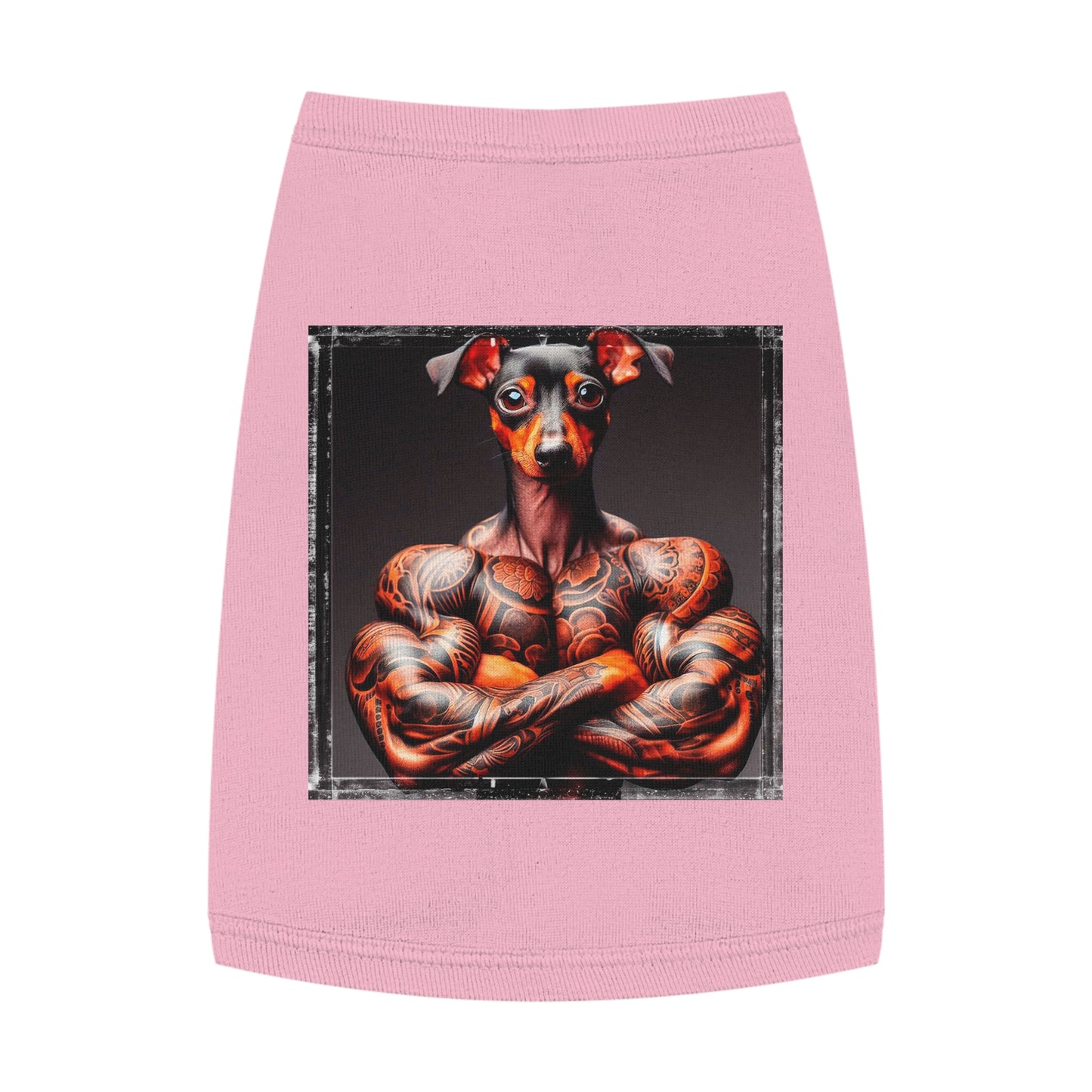 Dog Tank Top - Min Pin Tank Tops tiny muscles Pets Printify