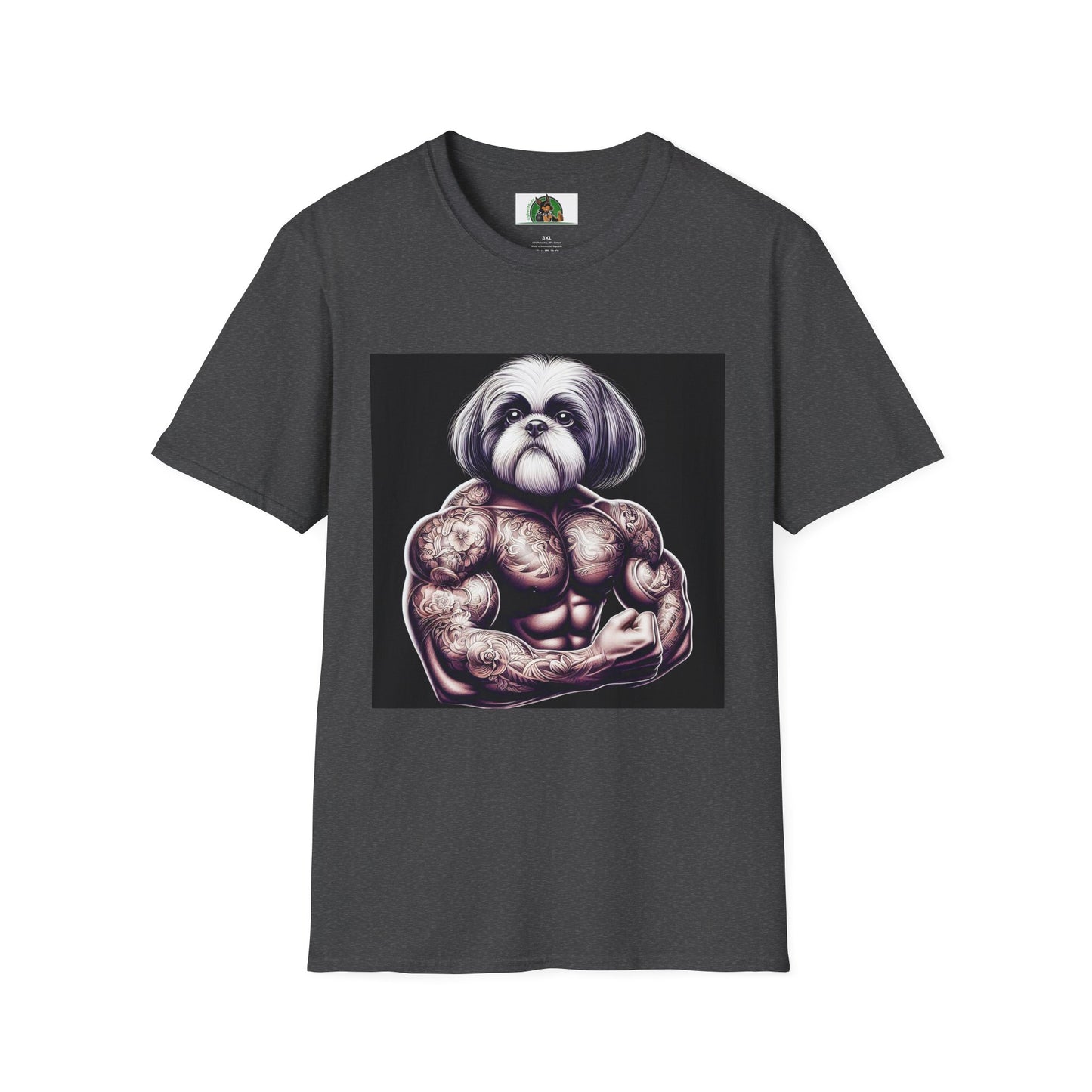 Shih Tzu muscles shirt T-Shirt Printify XS Dark Heather