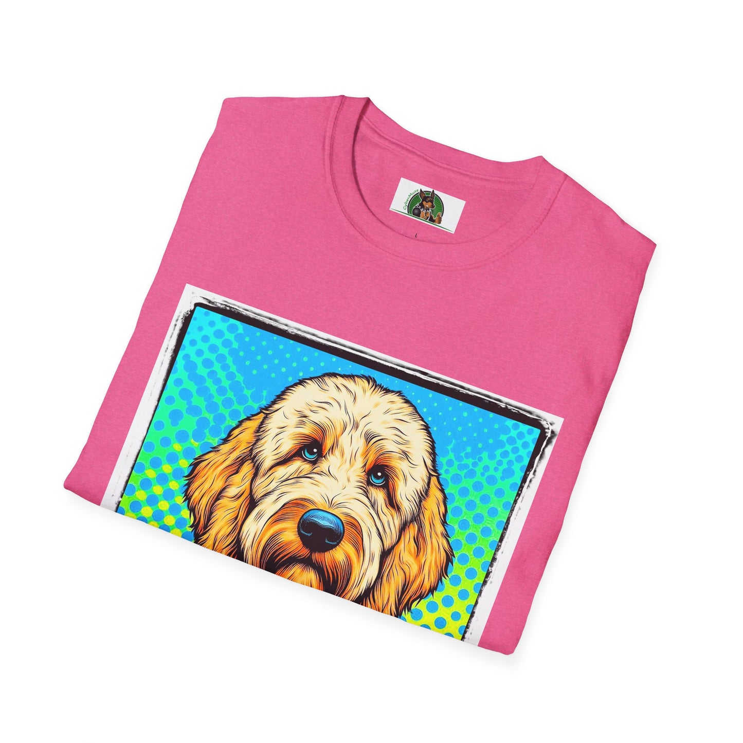 Golden Doodle blue suit t shirt