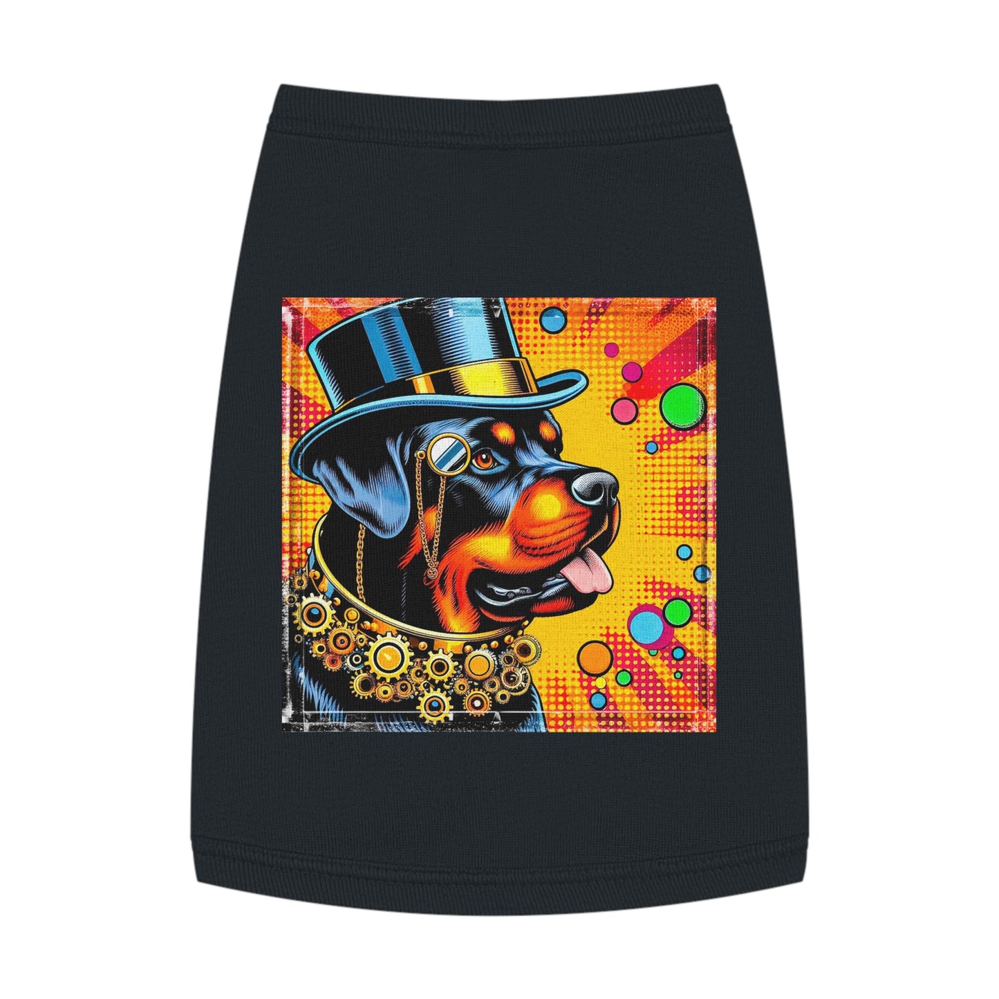 Rottie steam punk cutie Pets Printify M Black