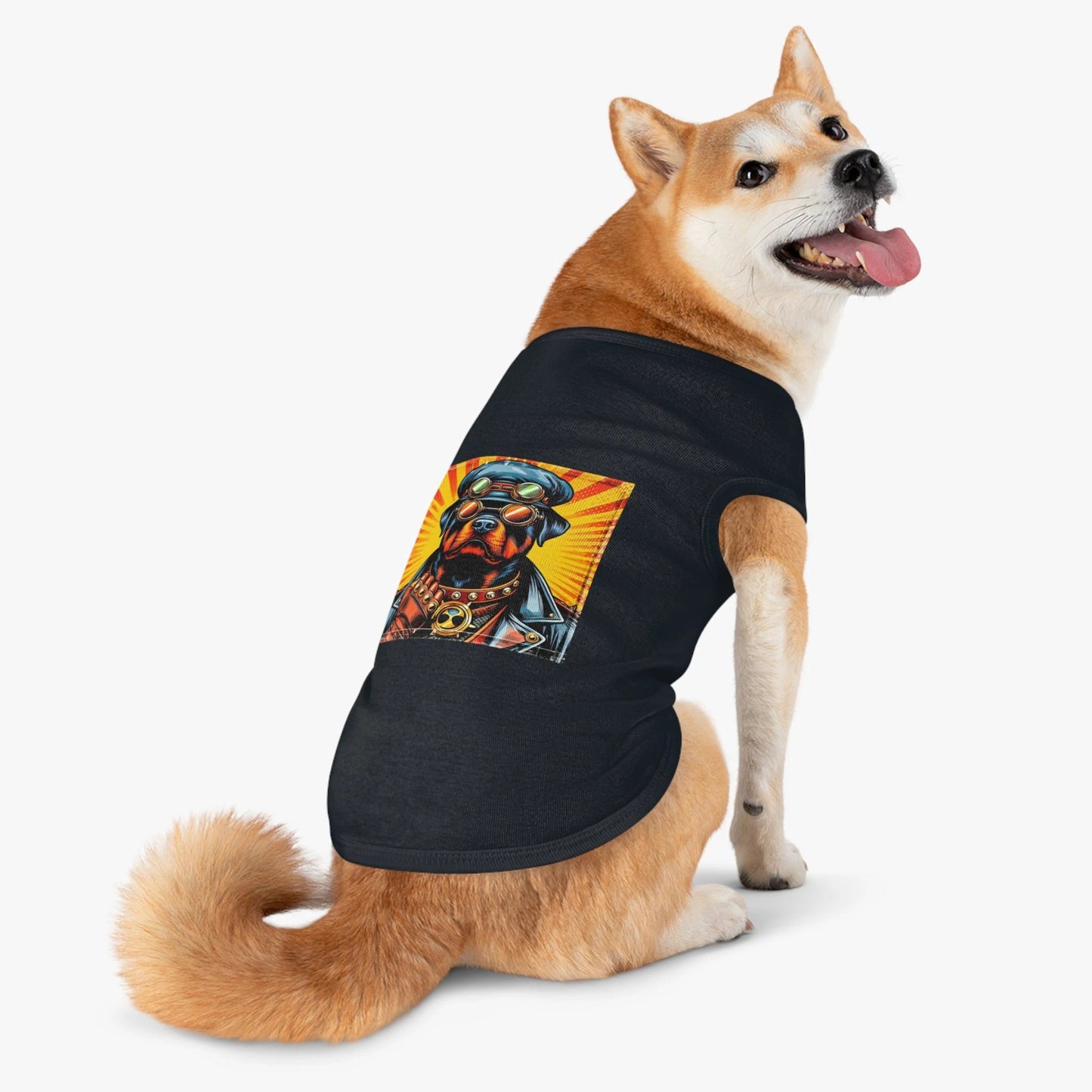 Pet Tank Top Rottie steam punk by Printify