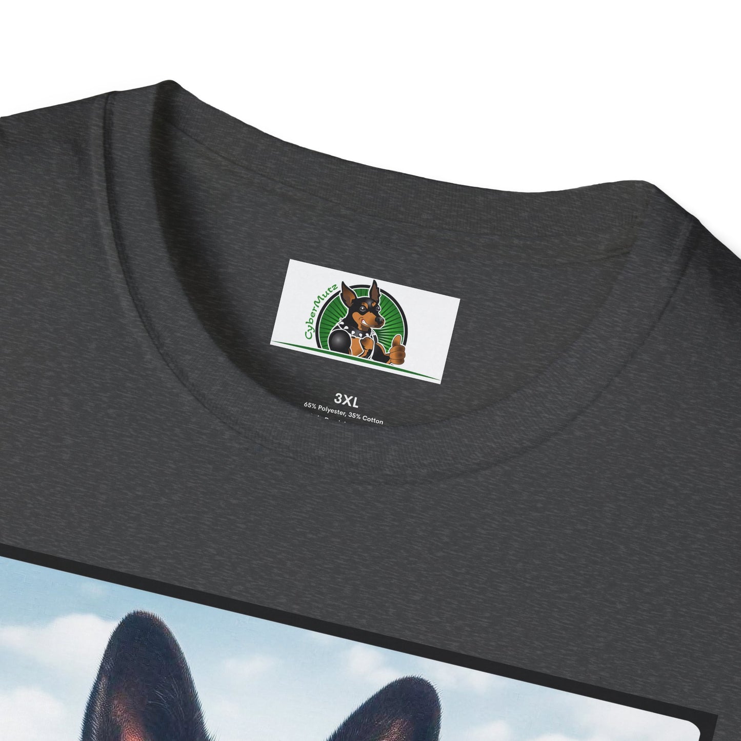 German Shepherd men in black shirt T-Shirt Printify