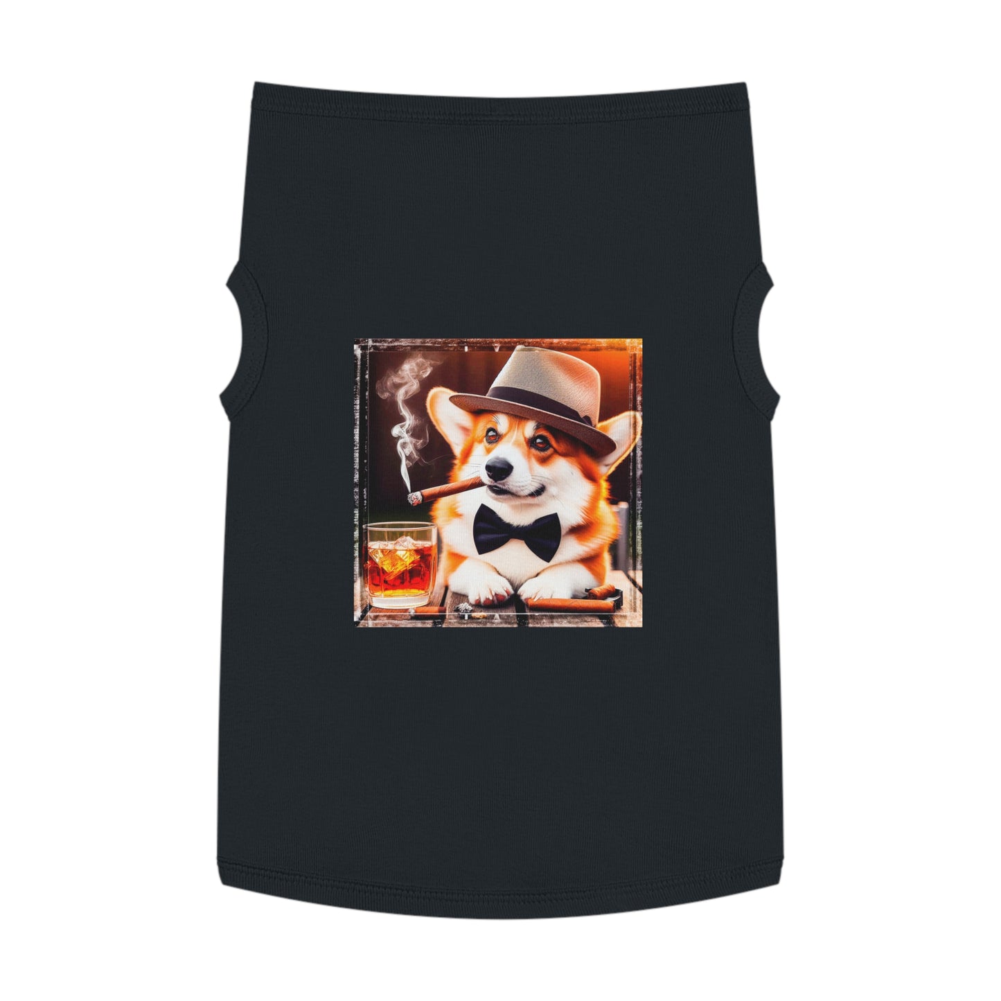Pembroke Welsh Corgi cigars and whiskey Pets Printify XL Black