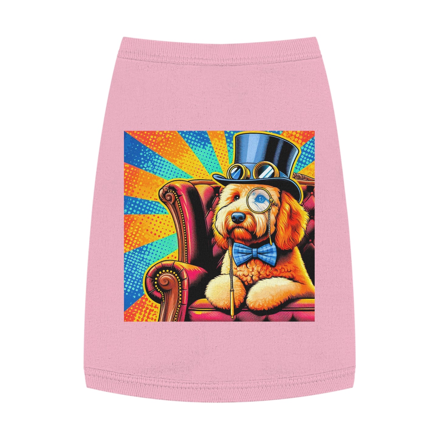 Pet Tank Golden Doodle colorful steampunk shirt Pets Printify M Pink