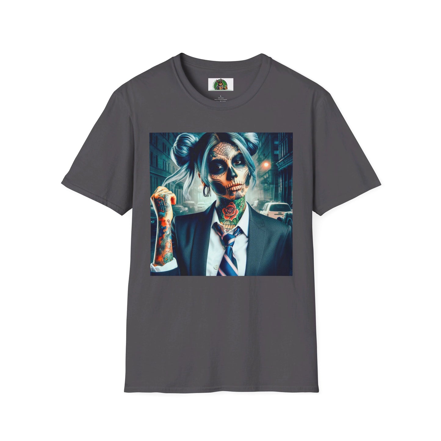 Zombie Girl T-Shirt Printify S Charcoal