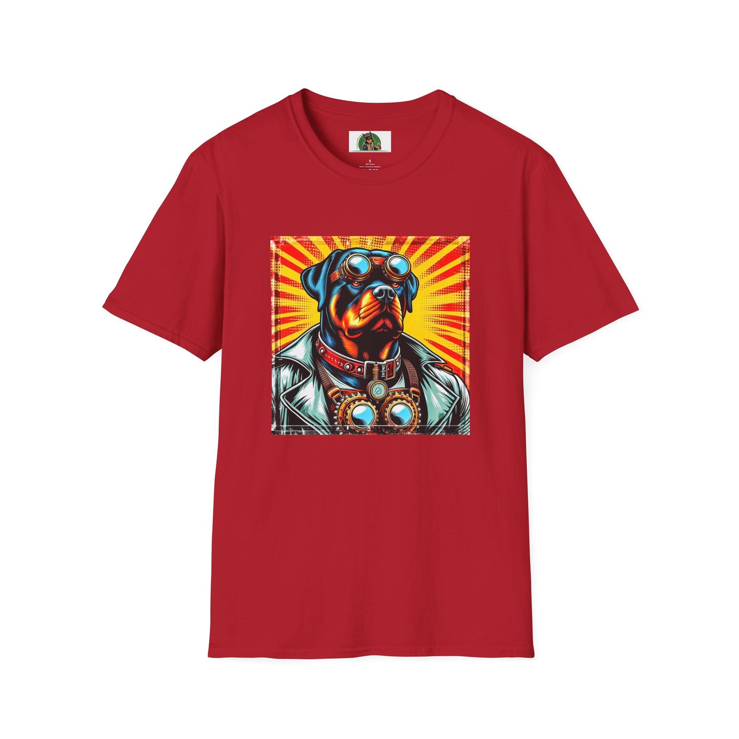 Rottweiler tough steam punk T-Shirt Printify S Cherry Red
