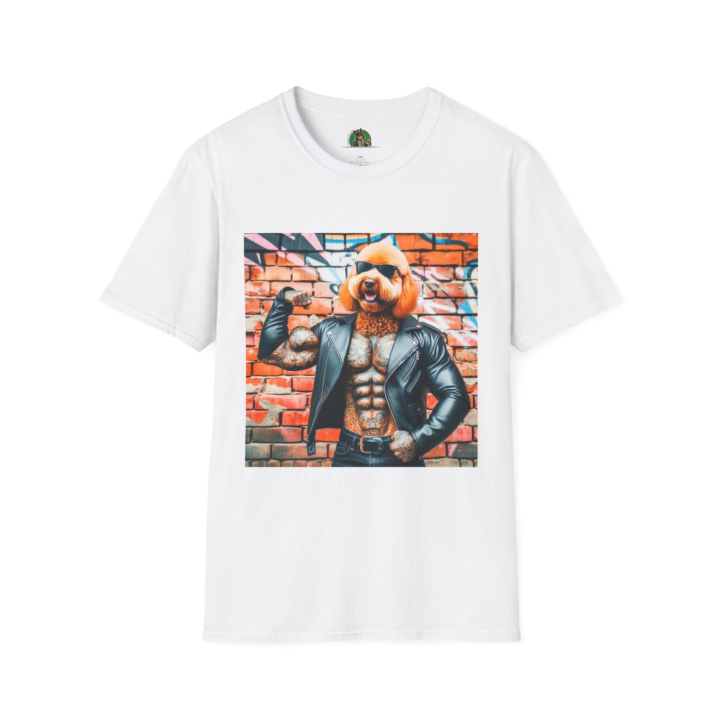 Golden Doodle muscles t shirt T-Shirt Printify XS White