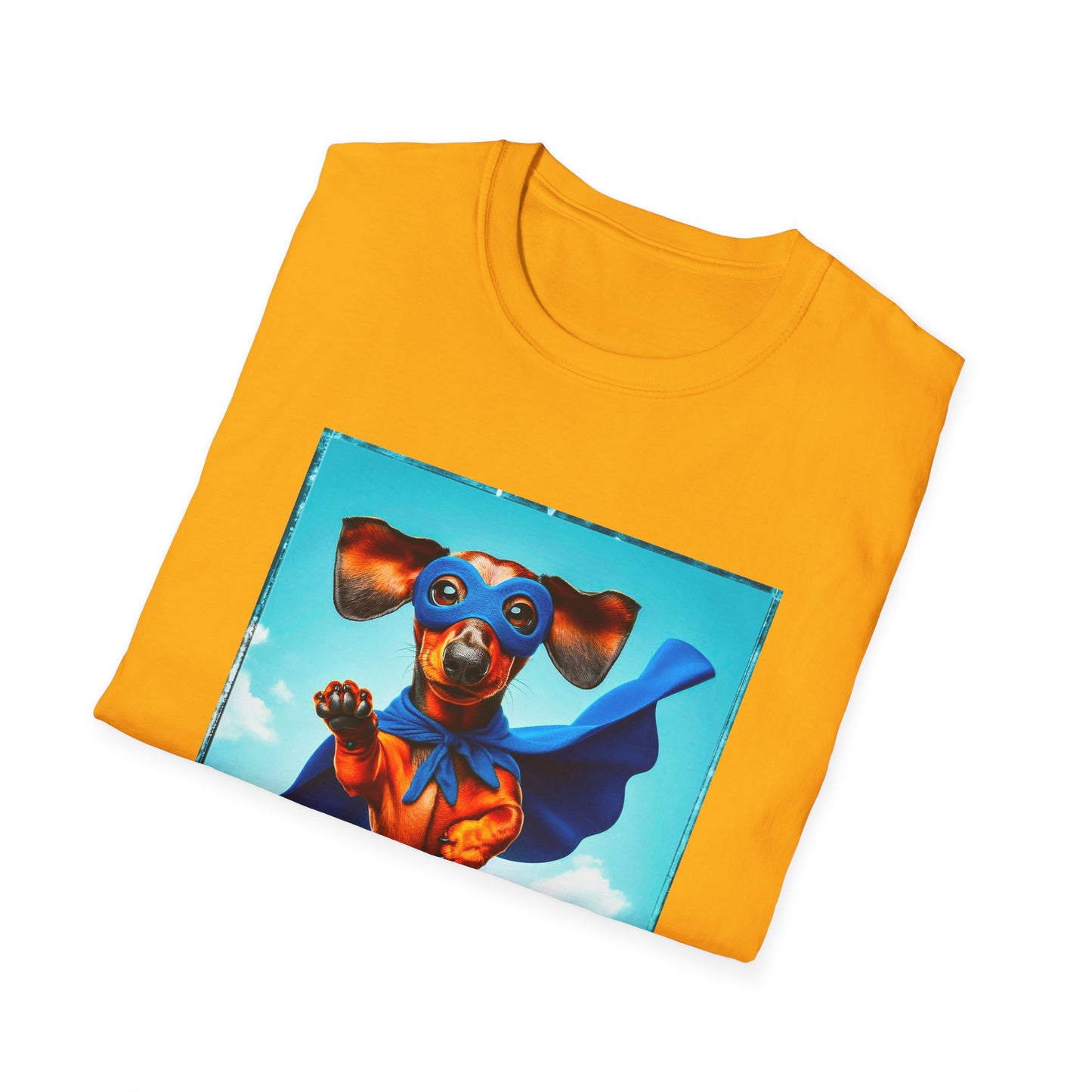 Dachshund flying superhero t shirt