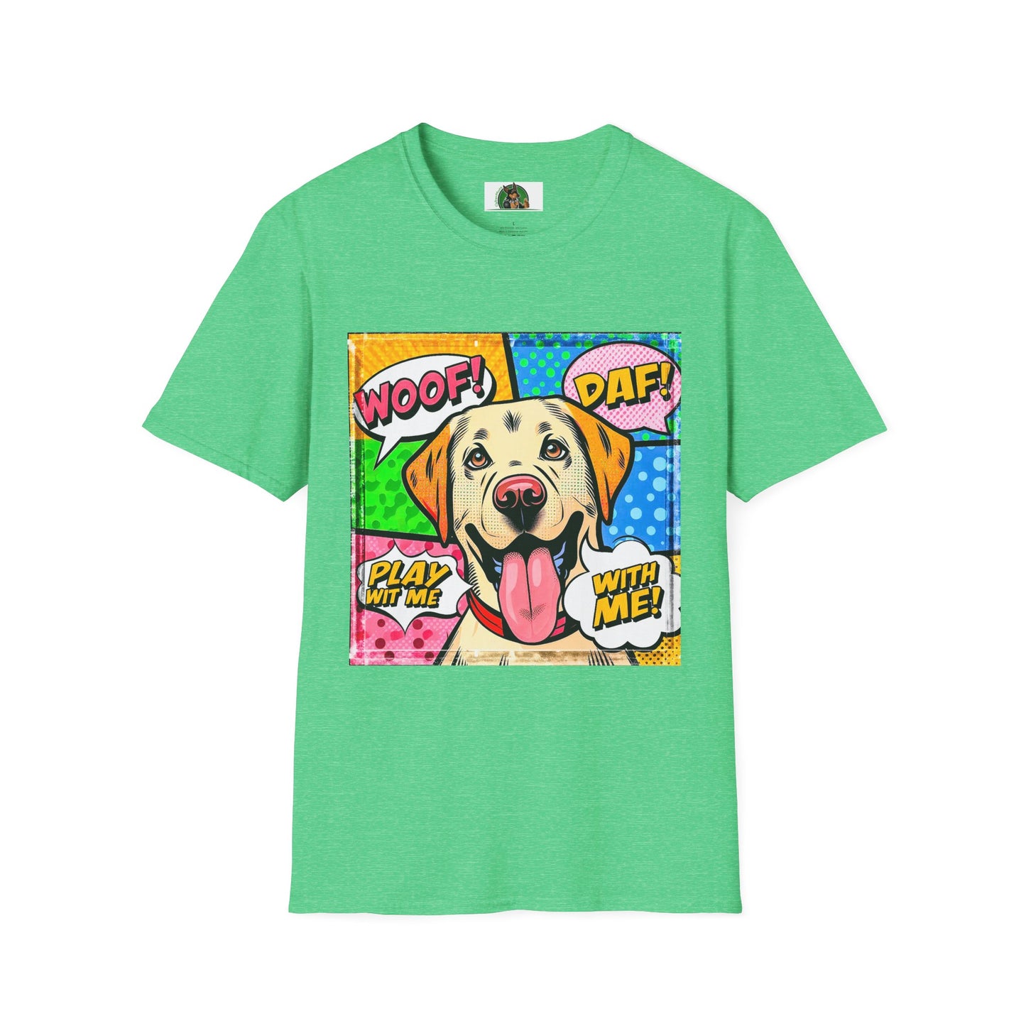 Wacky Labrador Retriever T-Shirt Printify S Heather Irish Green