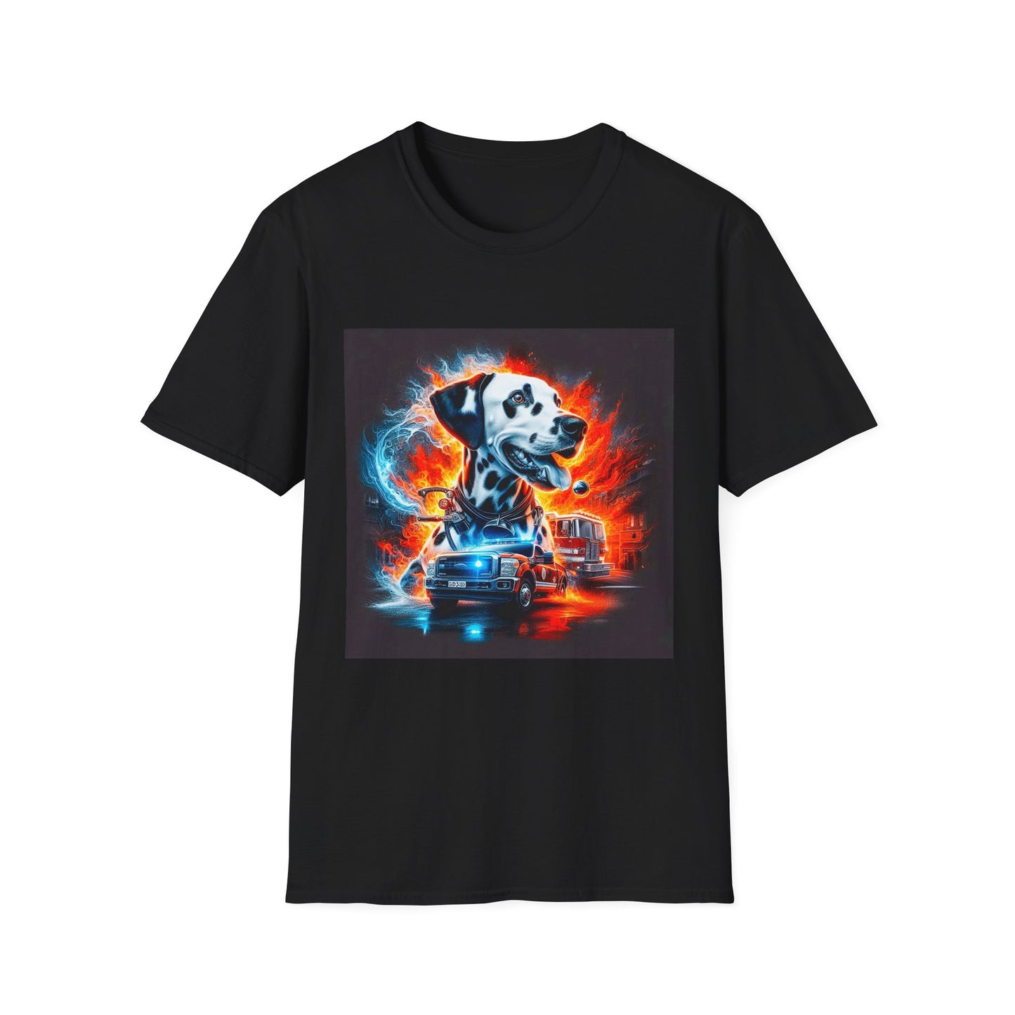 Dalmatian fireman hero t shirt T-Shirt Printify XS Black