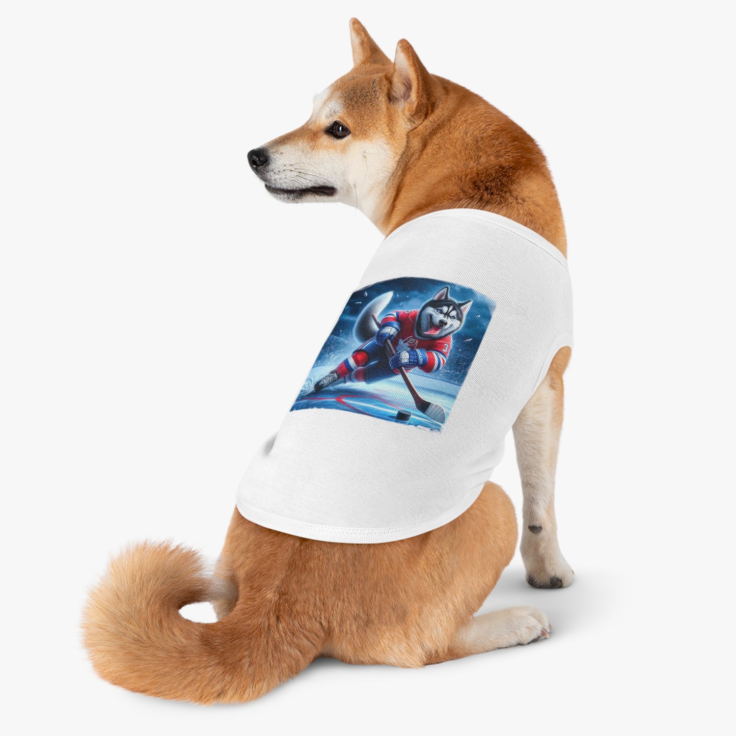 Pet Tank Top Husky hockey