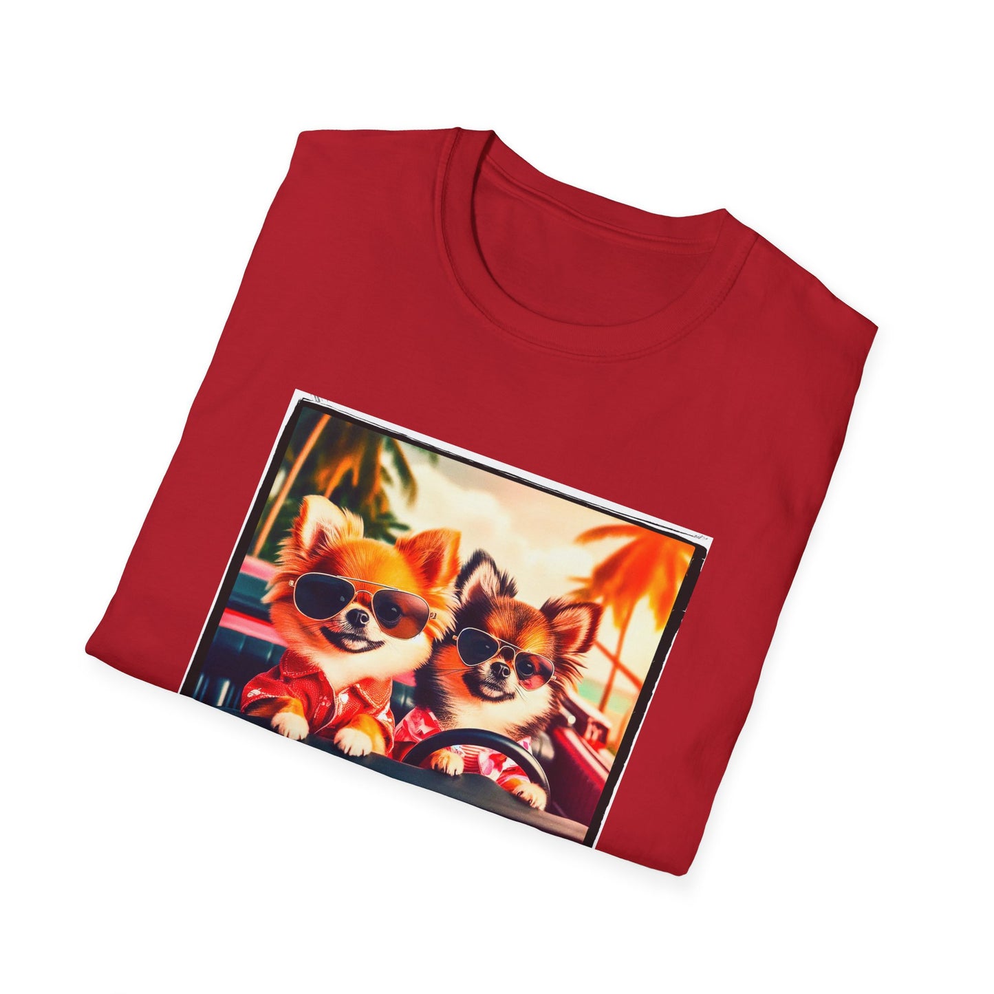 Chihuahua driving beach scene t shirt