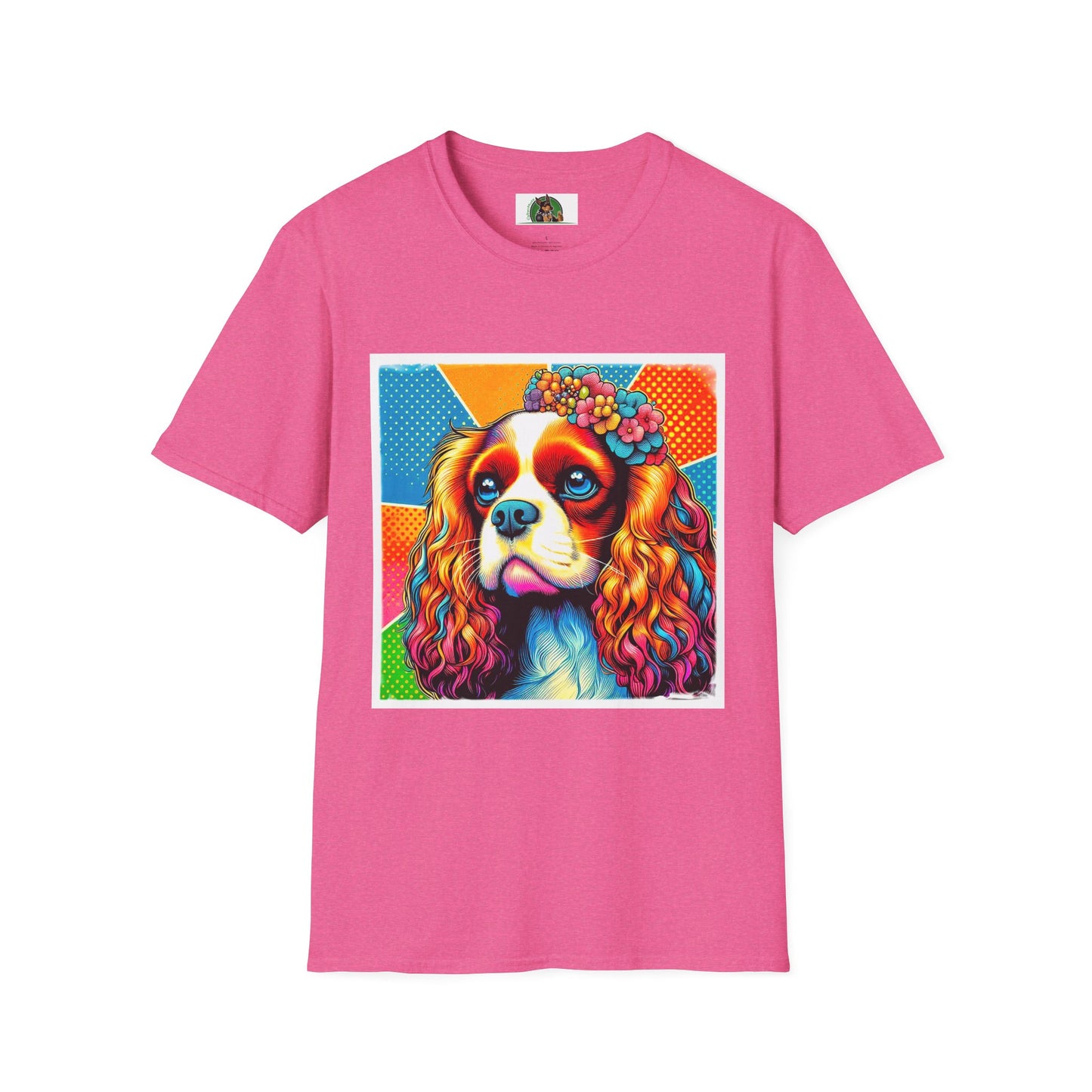 Cavalier King Charles Spaniel Female Pop Art Dog TShirt T-Shirt Printify S Heather Heliconia