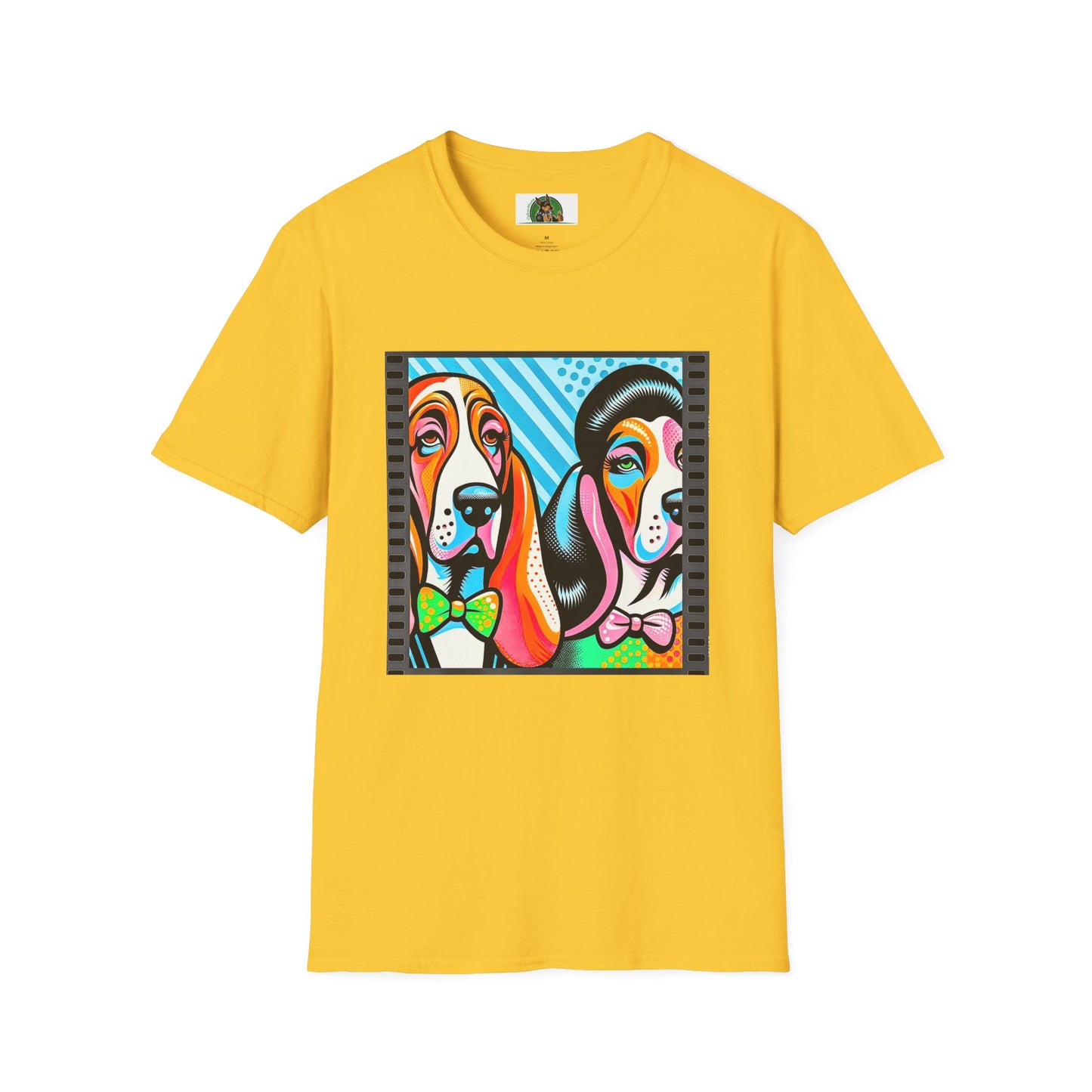 Basset Hound Colorful Couple Pop Art Pic T-Shirt Printify S Daisy