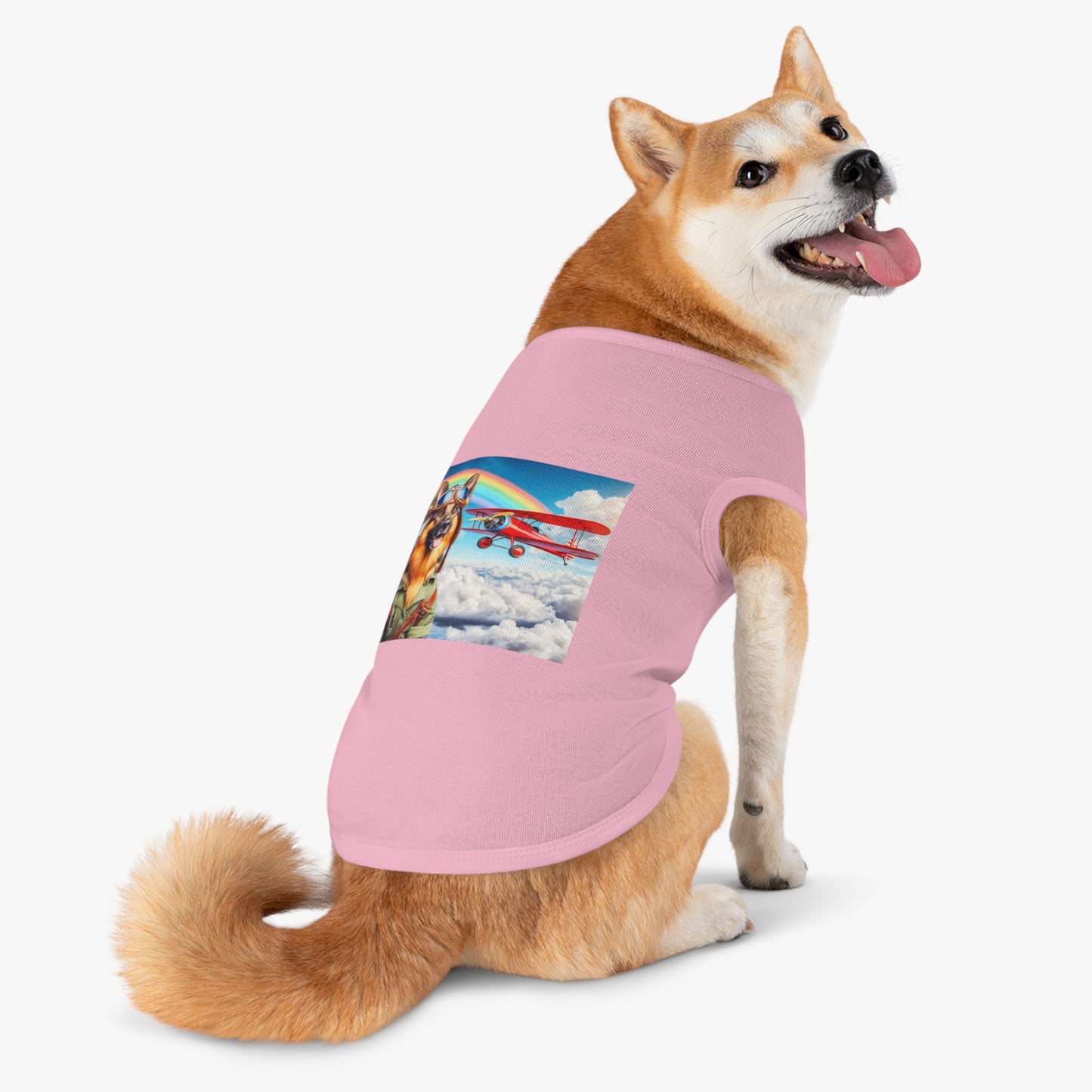 German Shepherd airplane pilot shirt
