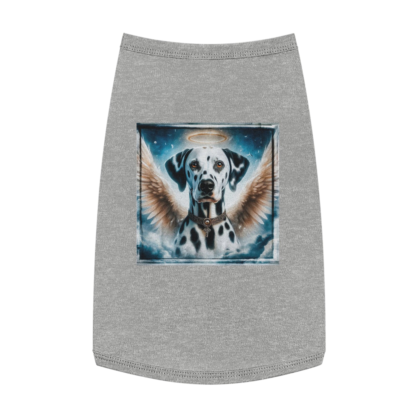 Pet Tank Top Dalmatian white angel t shirt Pets Printify L Heather