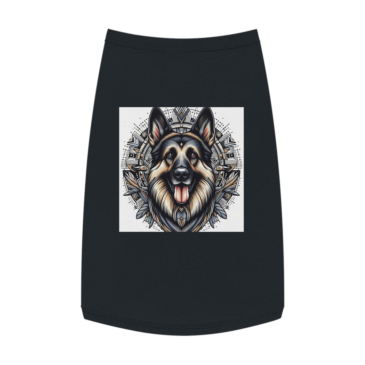 German Shepherd metal leaves shirt Pets Printify L Black