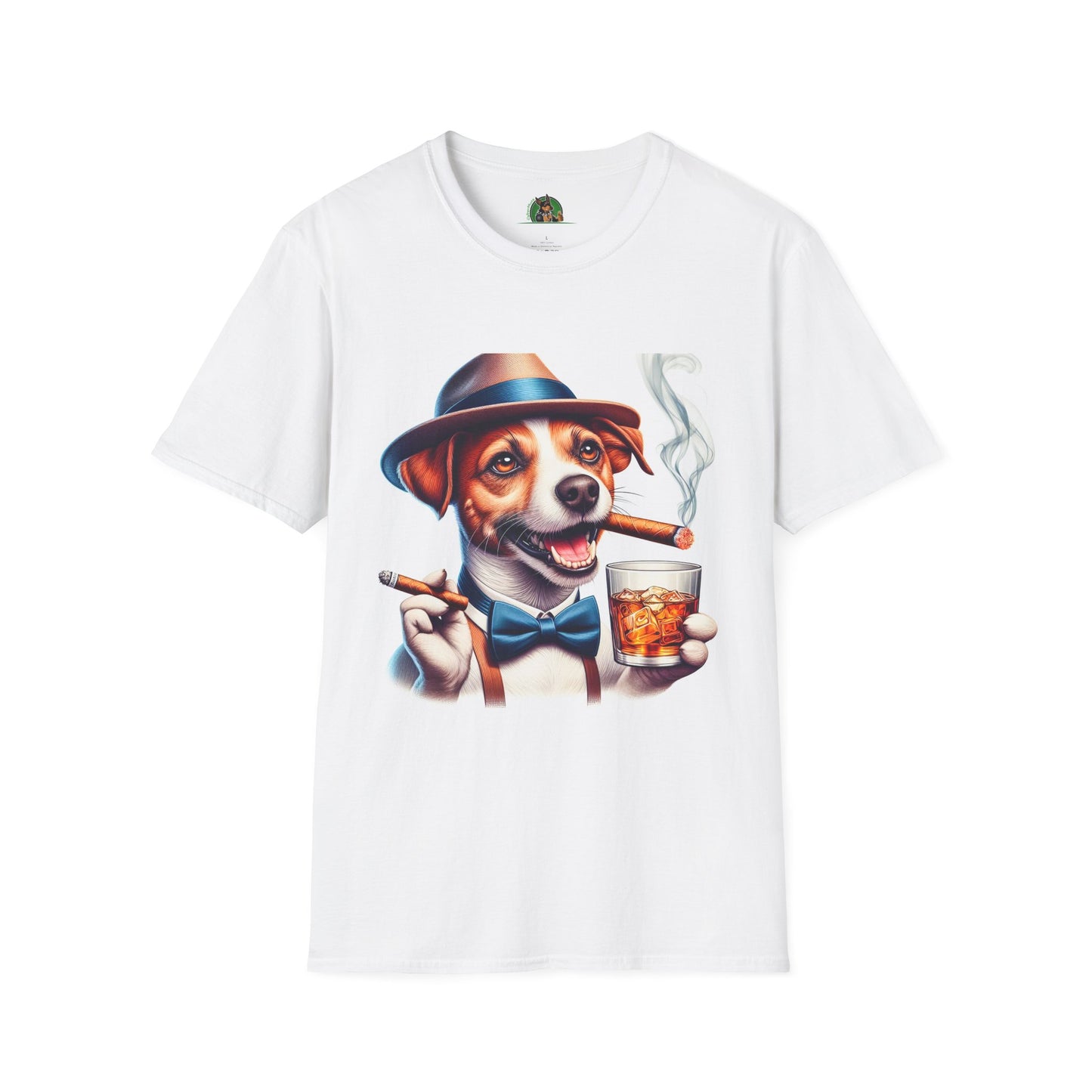 Jack Russell Stogey Whiskey T-Shirt Printify S White