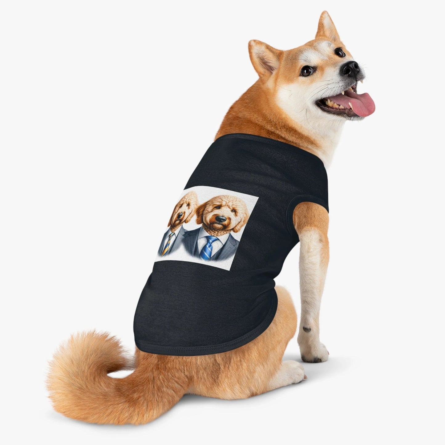 Pet Tank Golden Doodle serious business man r shirt by Printify