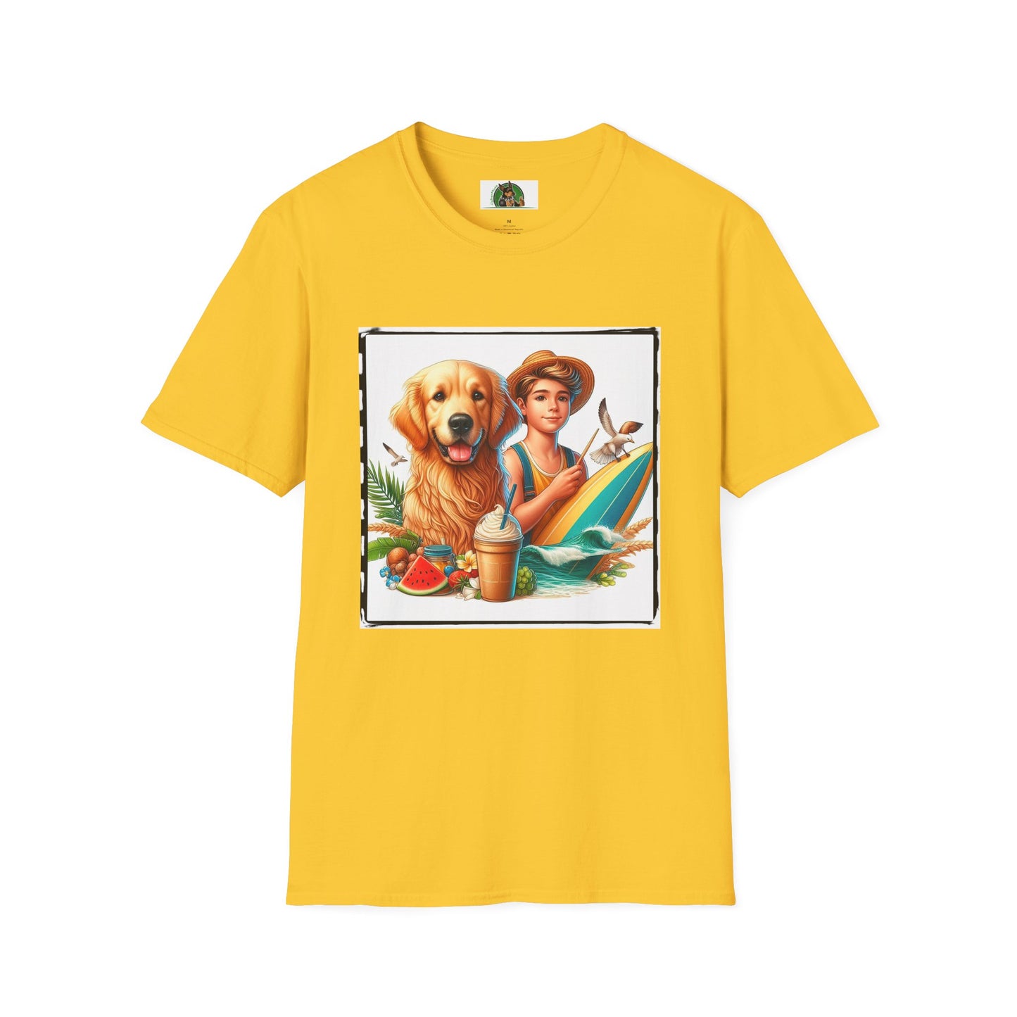 Golden Retriever boy and handsome puppy T-Shirt Printify S Daisy