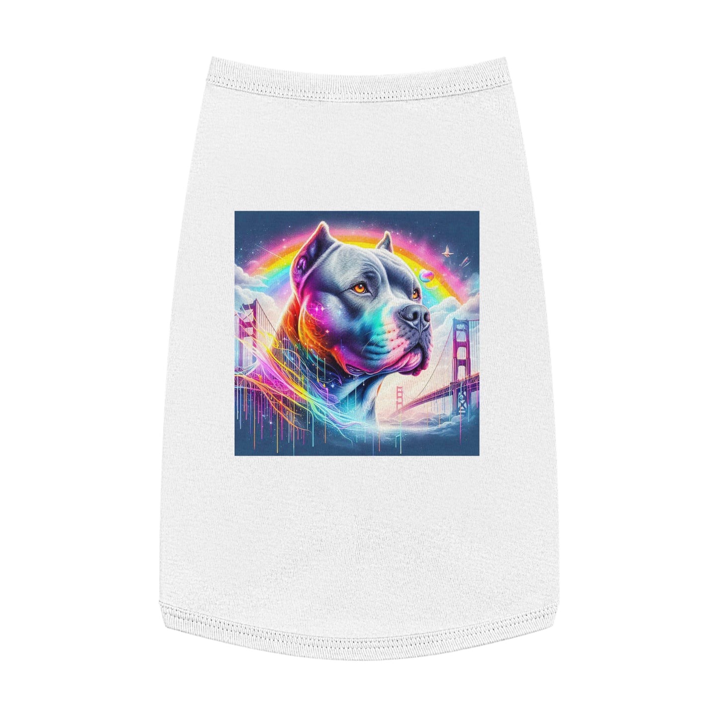 Pet Tank Top Pit Bull colors Pets Printify L White
