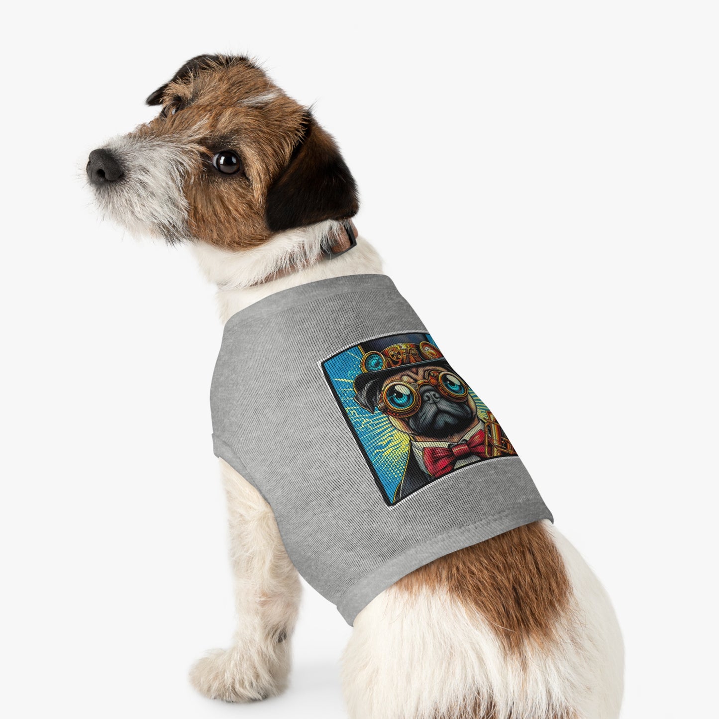 Pet Tank Top Pug steam punk cutie Pets Printify