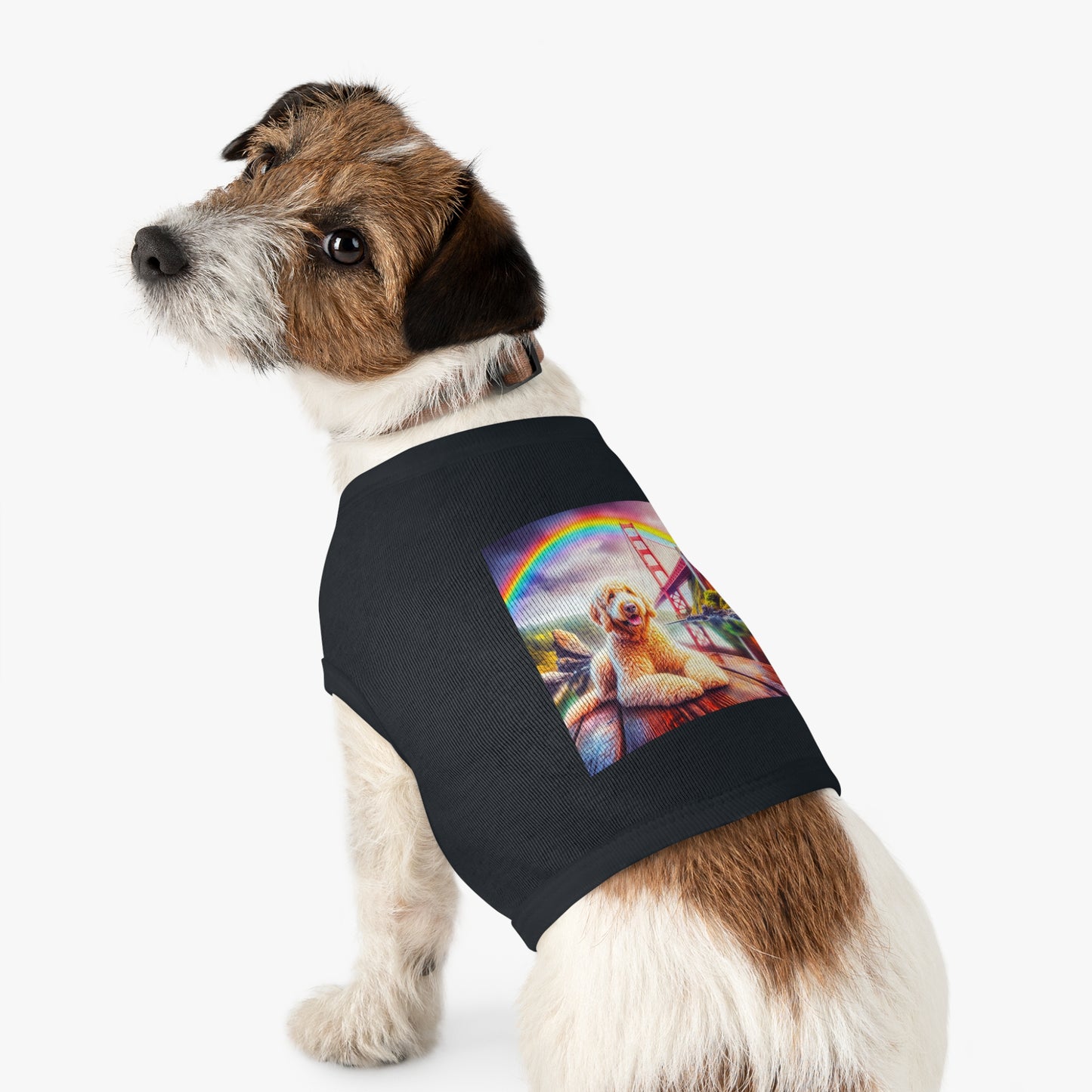 Pet Tank Golden Doodle pretty rainbow shirt Pets Printify