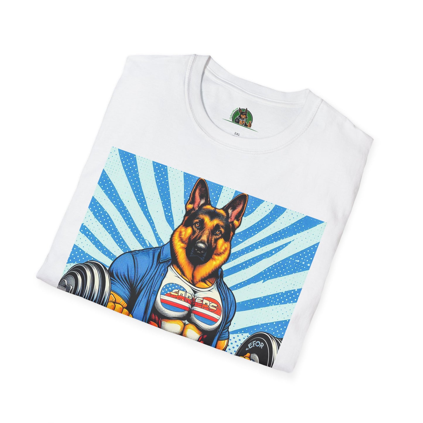 German Shepherd working out shirt T-Shirt Printify