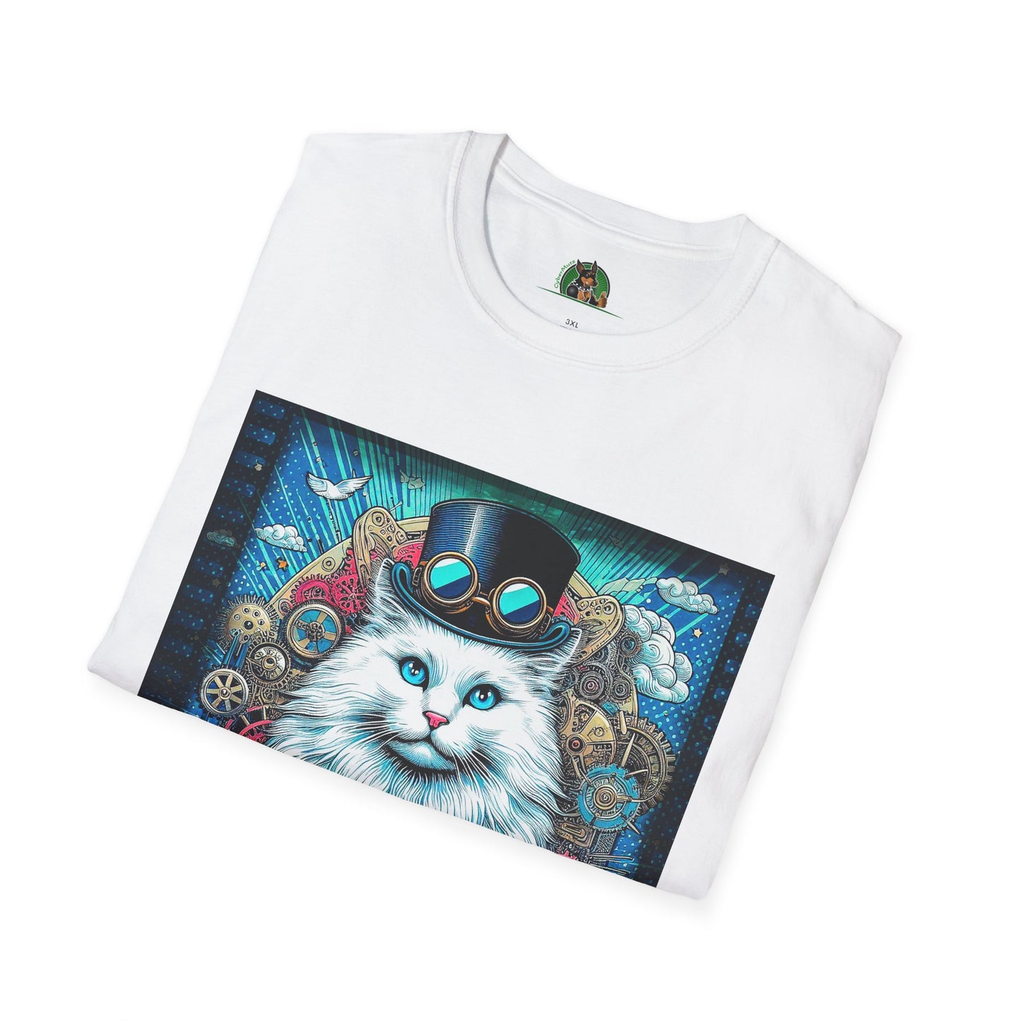 Siberian cat steam punk shirt T-Shirt Printify