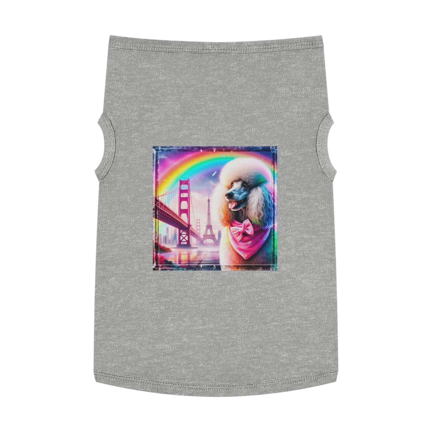 Pet Tank Top Poodle pink bridge shirt Pets Printify XL Heather