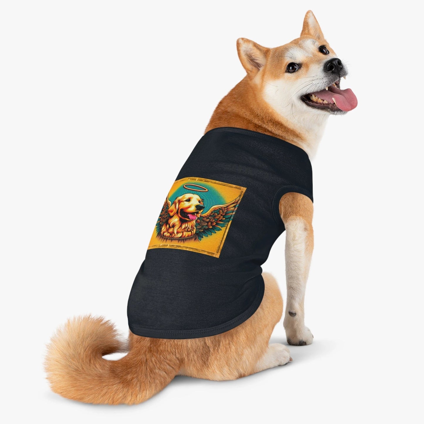 Golden Retriever pet tank top angel wings by Printify