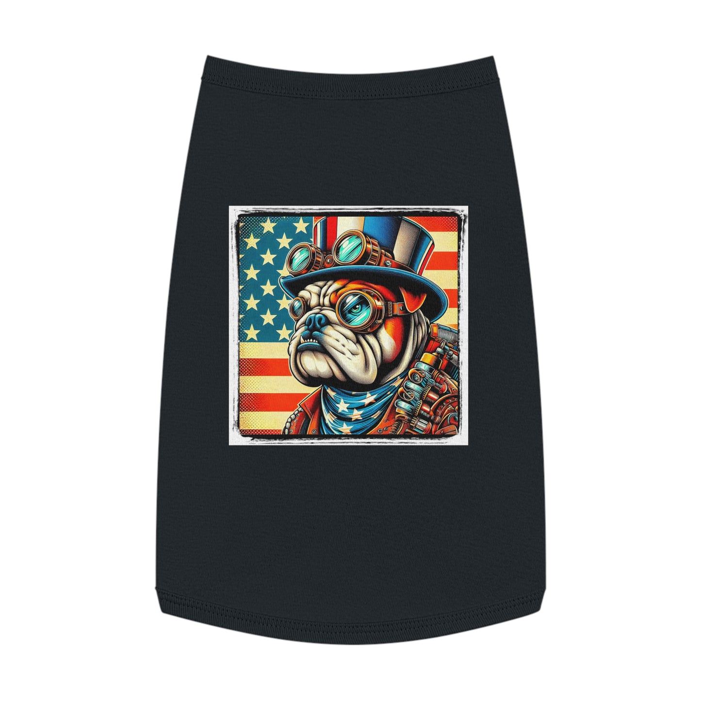 Pet Tank Top Bulldog American steampunk Pets Printify