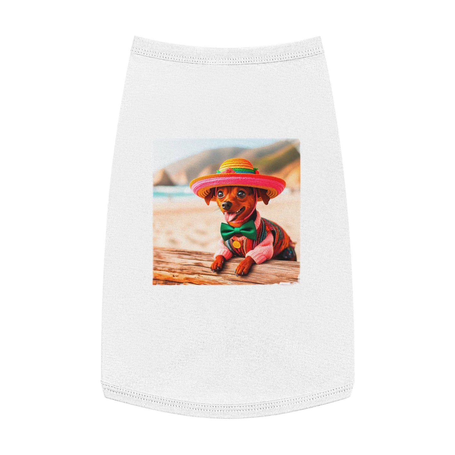 Min Pin Tank Tops cinco de mayo Pets Printify L White