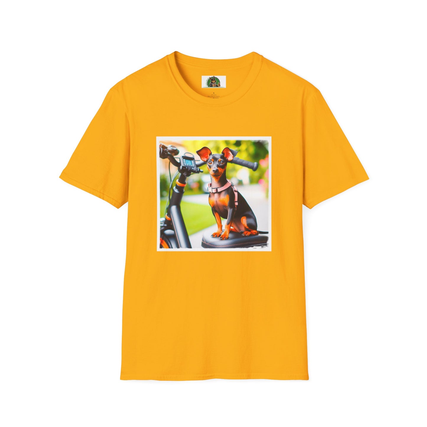 Min Pin T-Shirt bike riding T-Shirt Printify S Gold