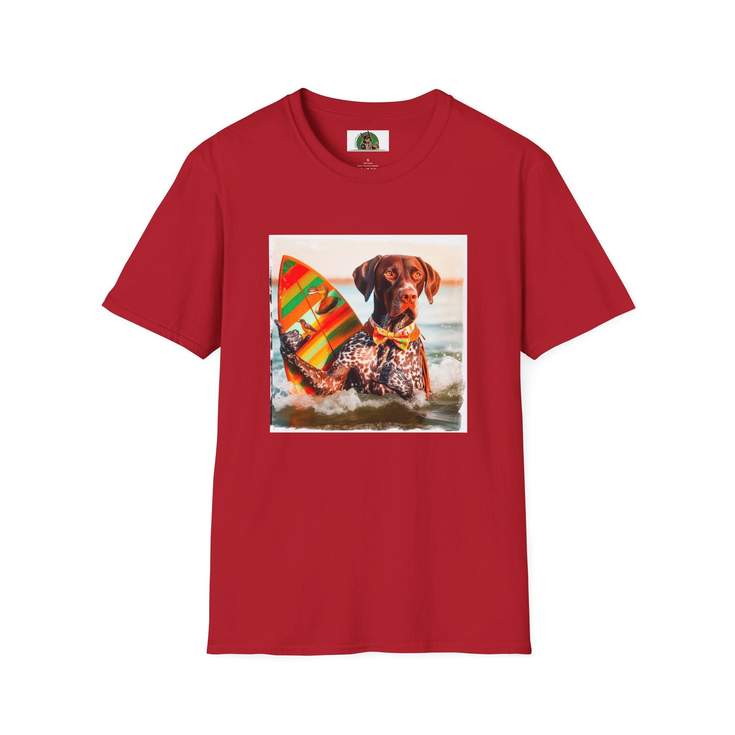 German Shorthaired Pointer Hawaiian vacation t shirt T-Shirt Printify S Cherry Red