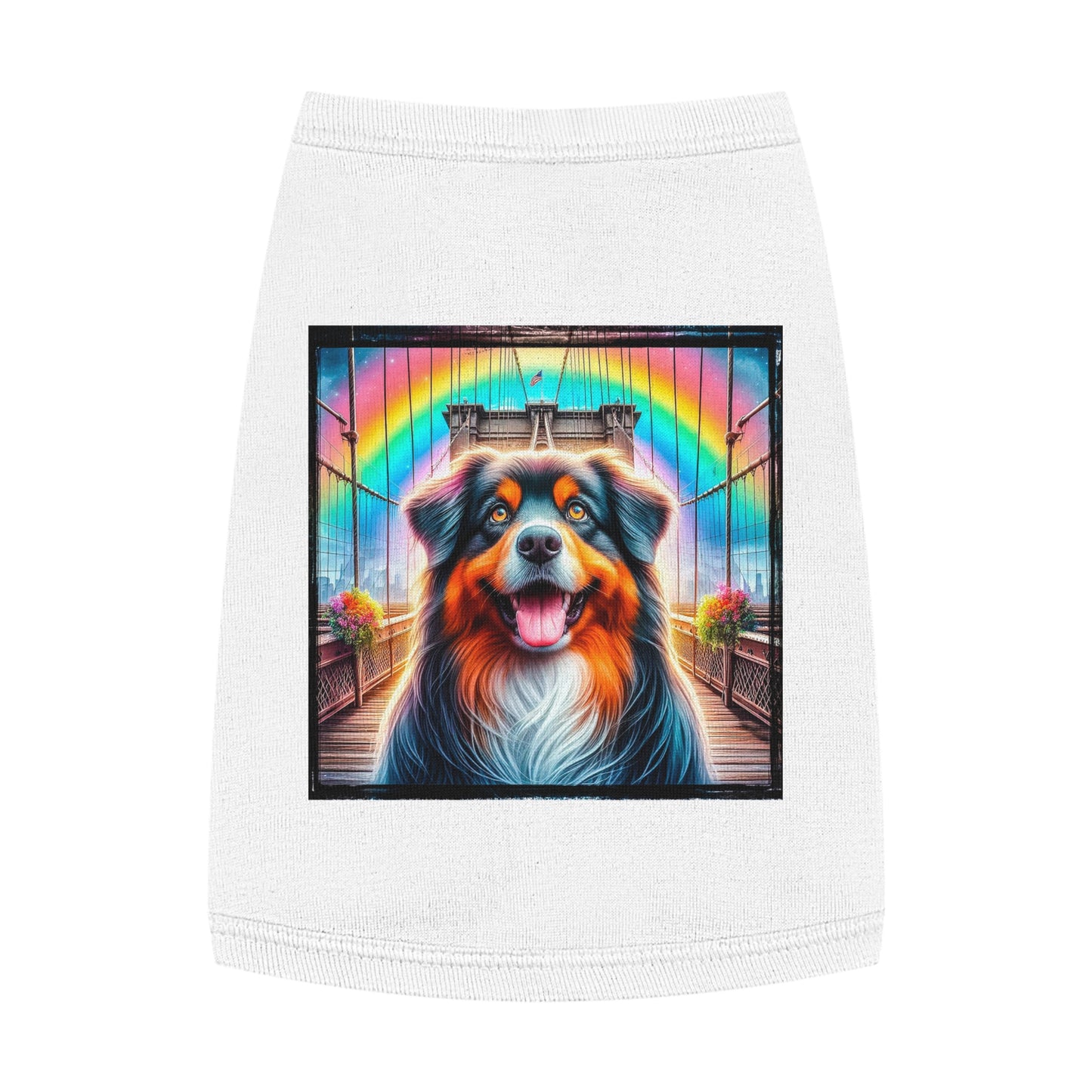 Pet Tank Top Australian Shepherd Pets Printify M White