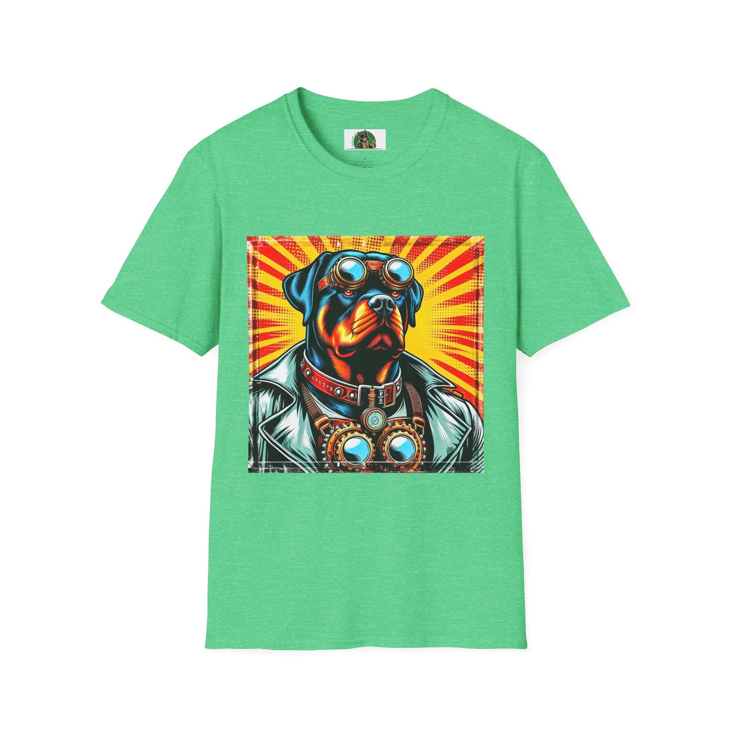 Rottweiler tough steam punk T-Shirt Printify S Heather Irish Green