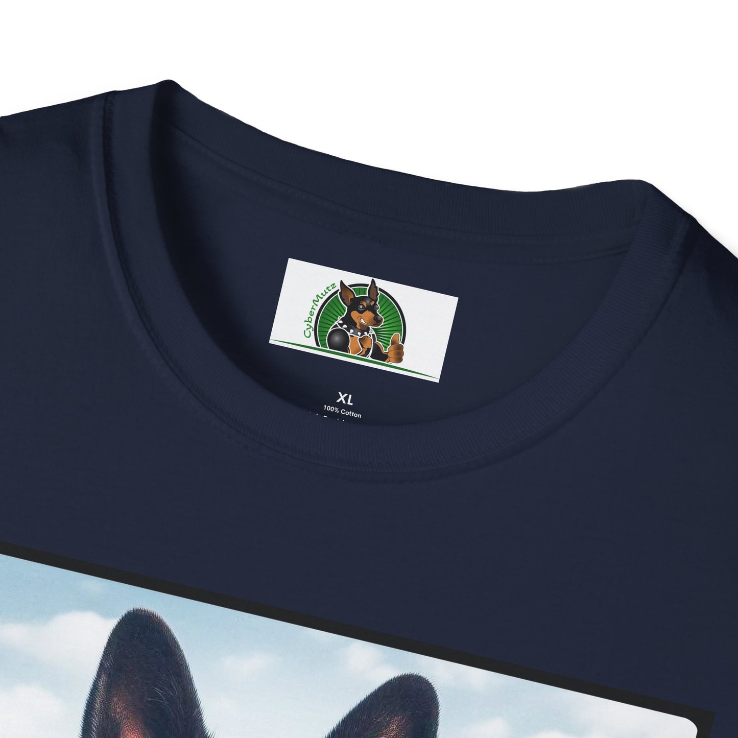 German Shepherd men in black shirt T-Shirt Printify