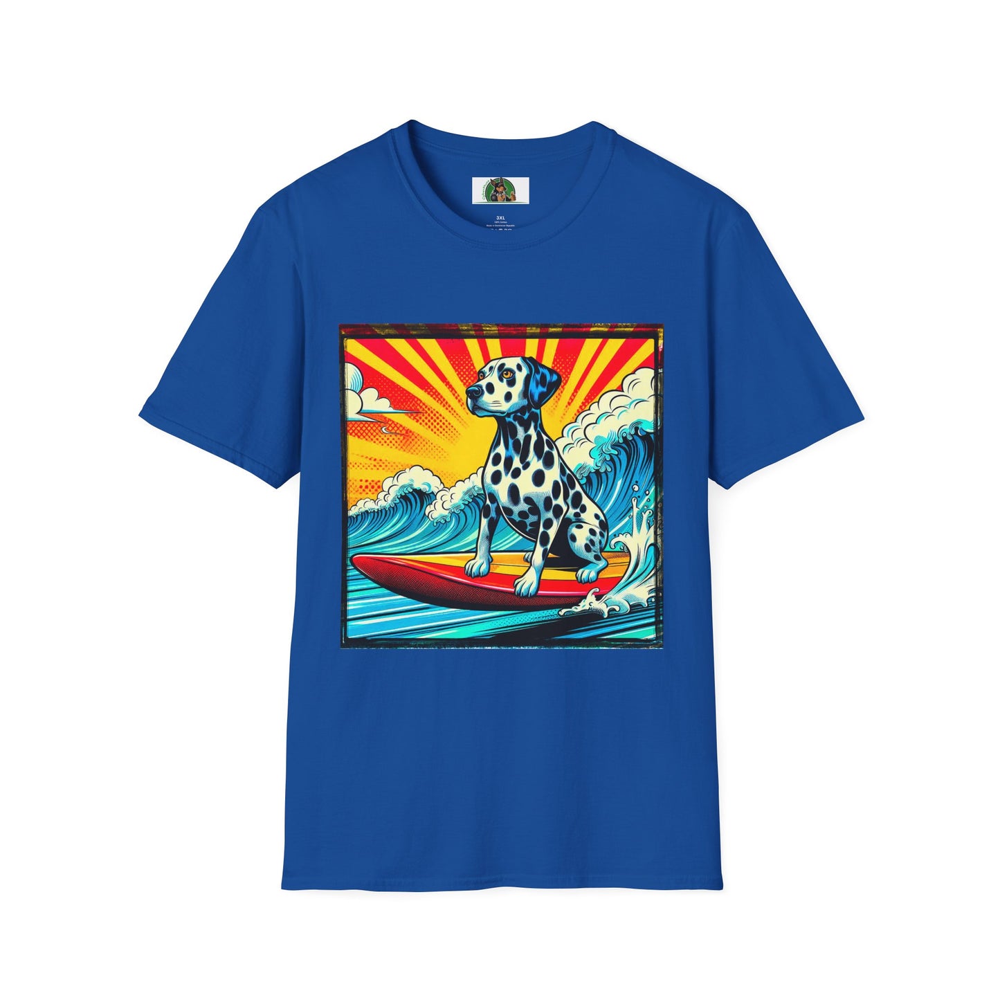 Dalmatian colorful surfing t shirt T-Shirt Printify XS Royal