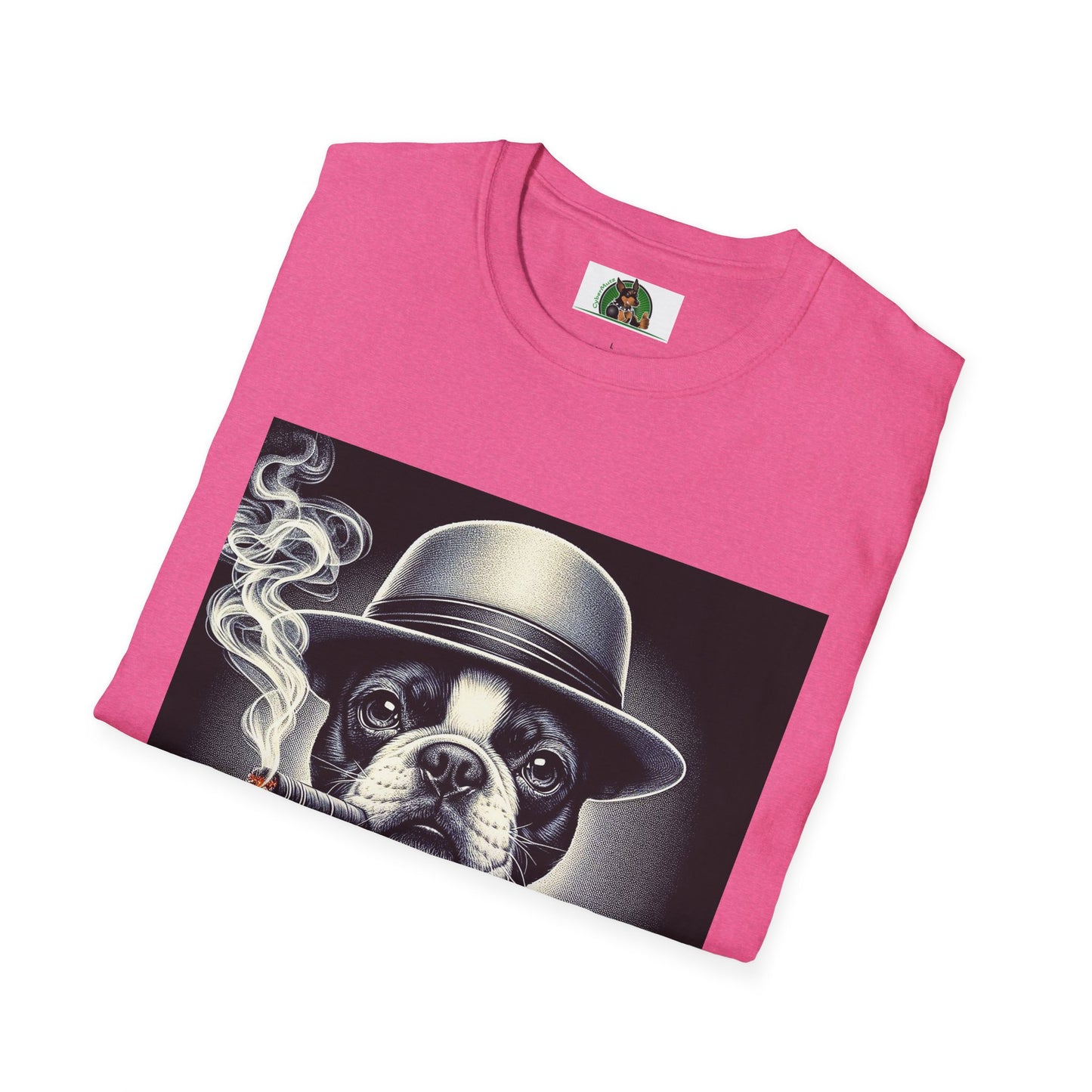 Boston Terrier Male Dog Smoking Cigar Drinking Whiskey T-Shirt Printify