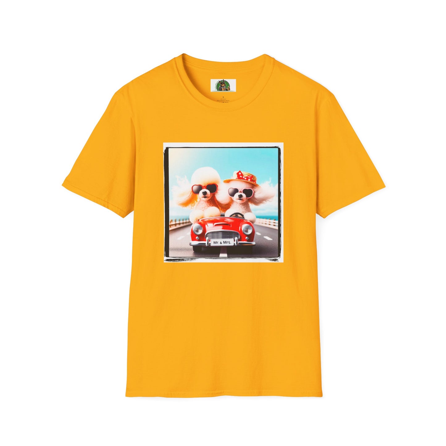 Wacky Poodle driving fun shirt T-Shirt Printify S Gold