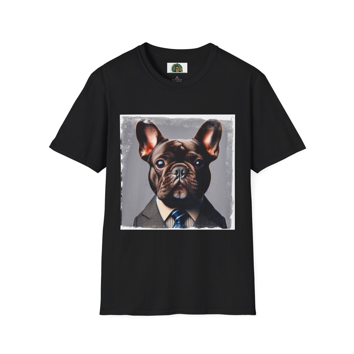 French Bulldog smart businessman T-Shirt Printify XS Black