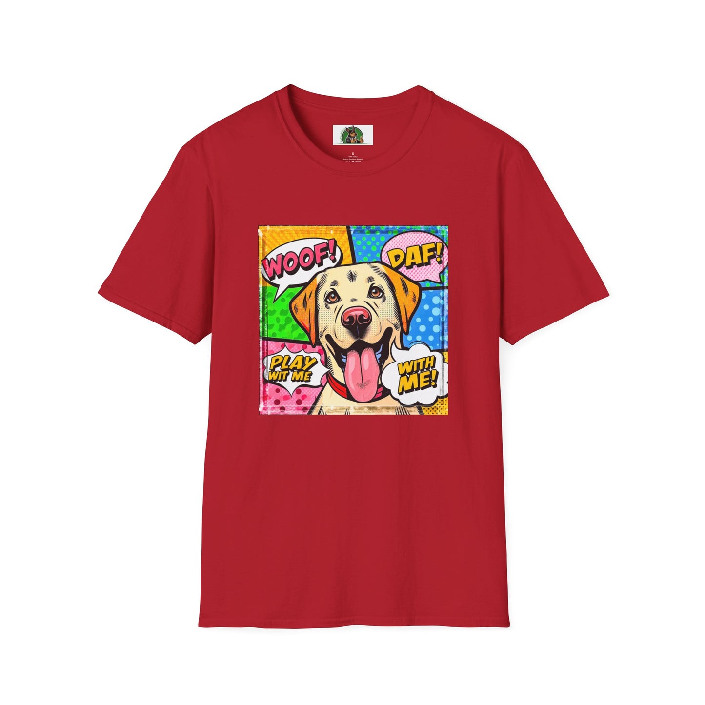 Wacky Labrador Retriever T-Shirt Printify S Cherry Red