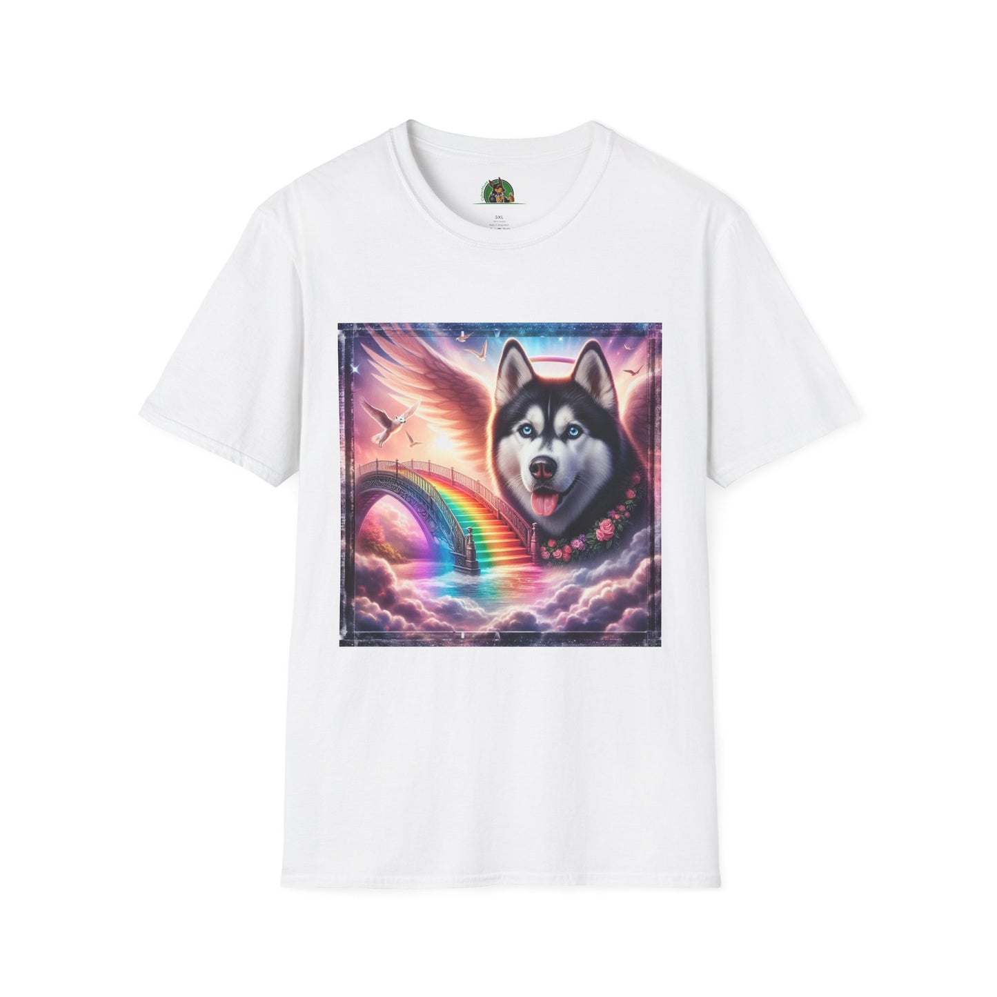 Husky rainbow bridge T-Shirt Printify XS White