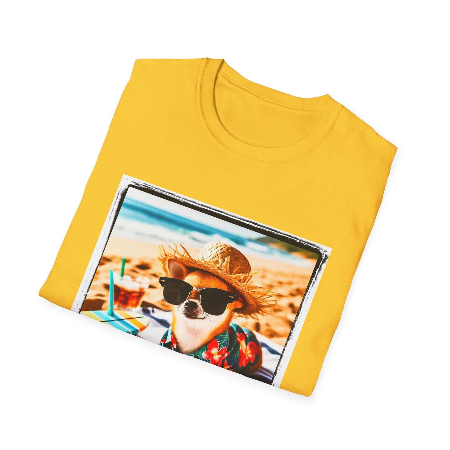 Chihuahua beach scene t shirt