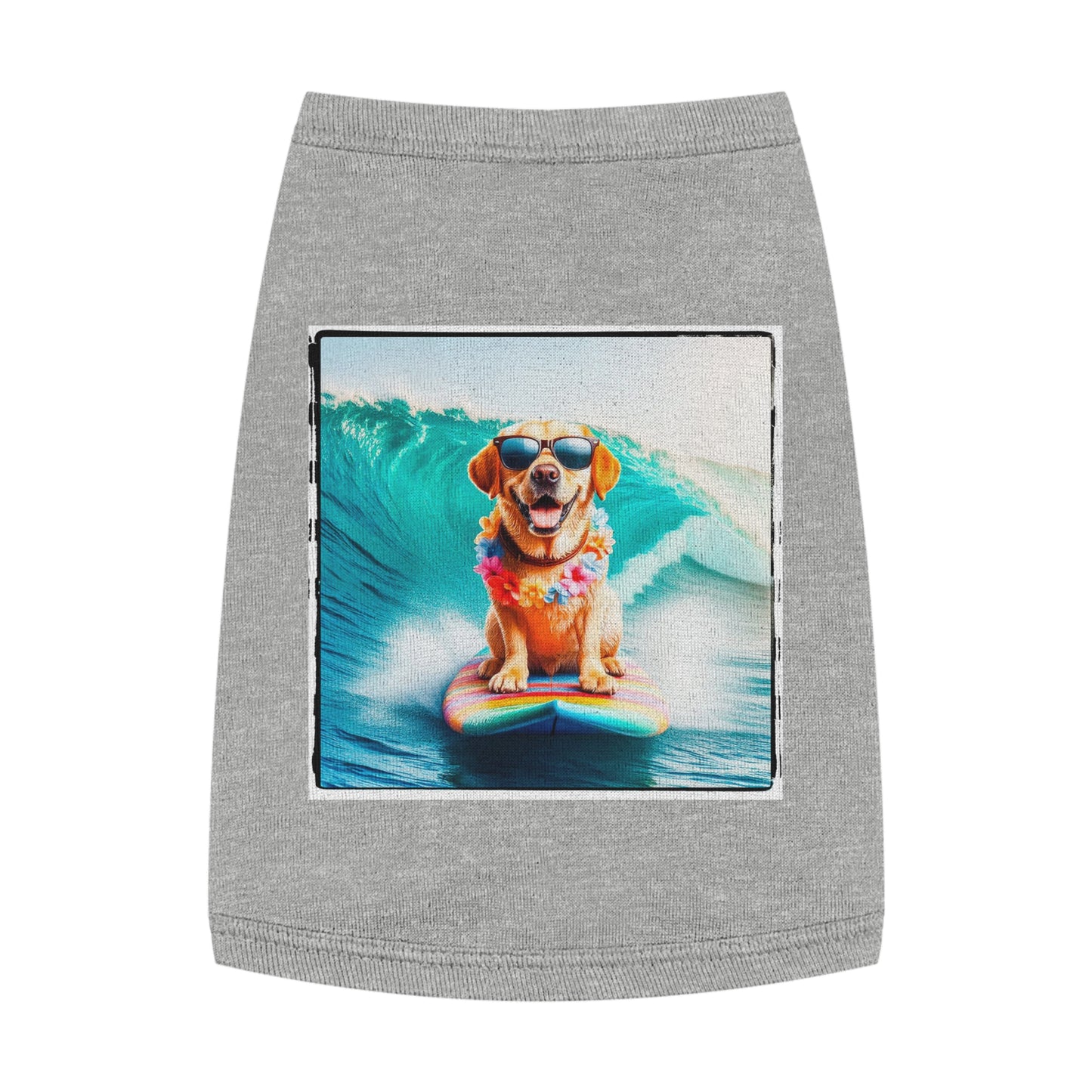 Labrador Retriever surfer puppy shirt Pets Printify M Heather