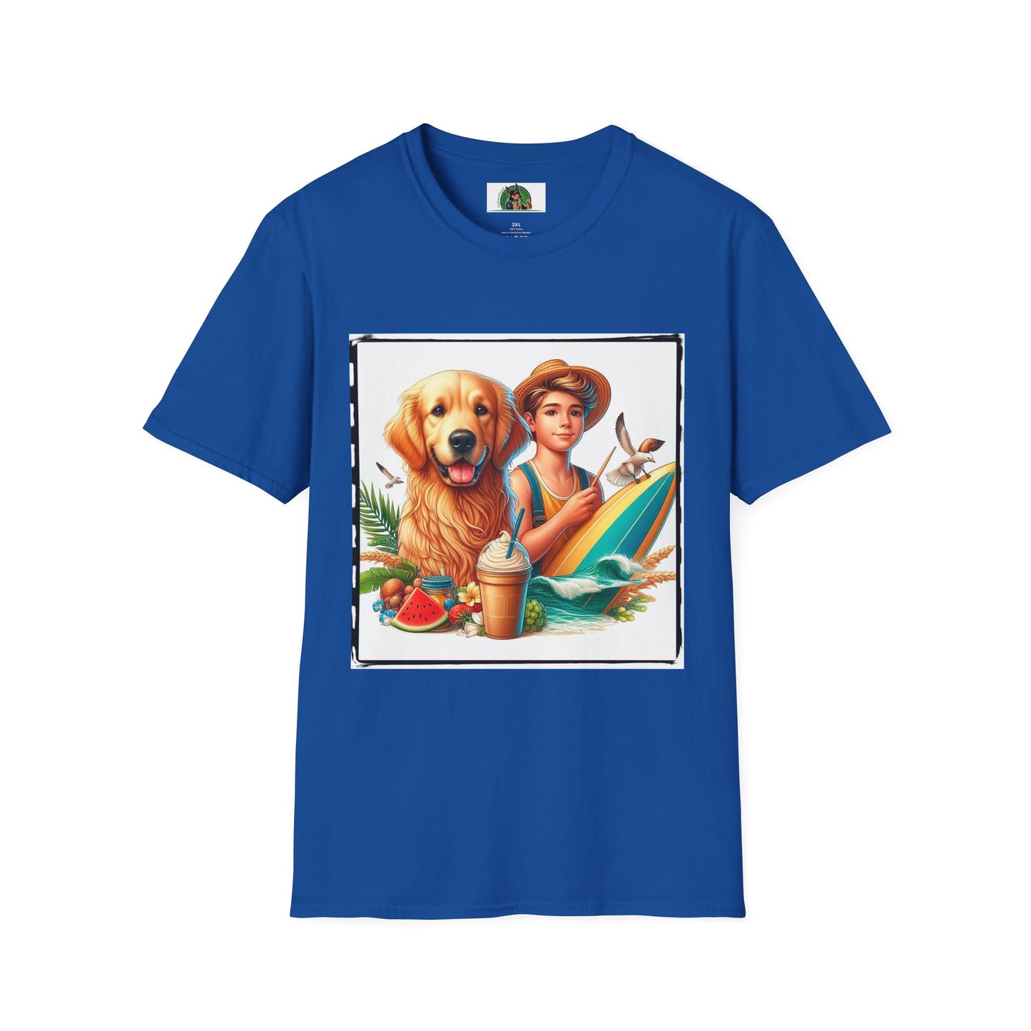 Golden Retriever boy and handsome puppy T-Shirt Printify XS Royal