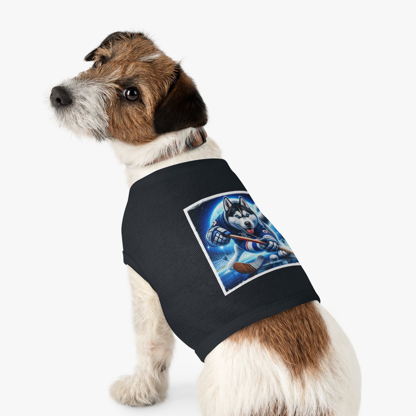 Pet Tank Top Husky hockey player Pets Printify